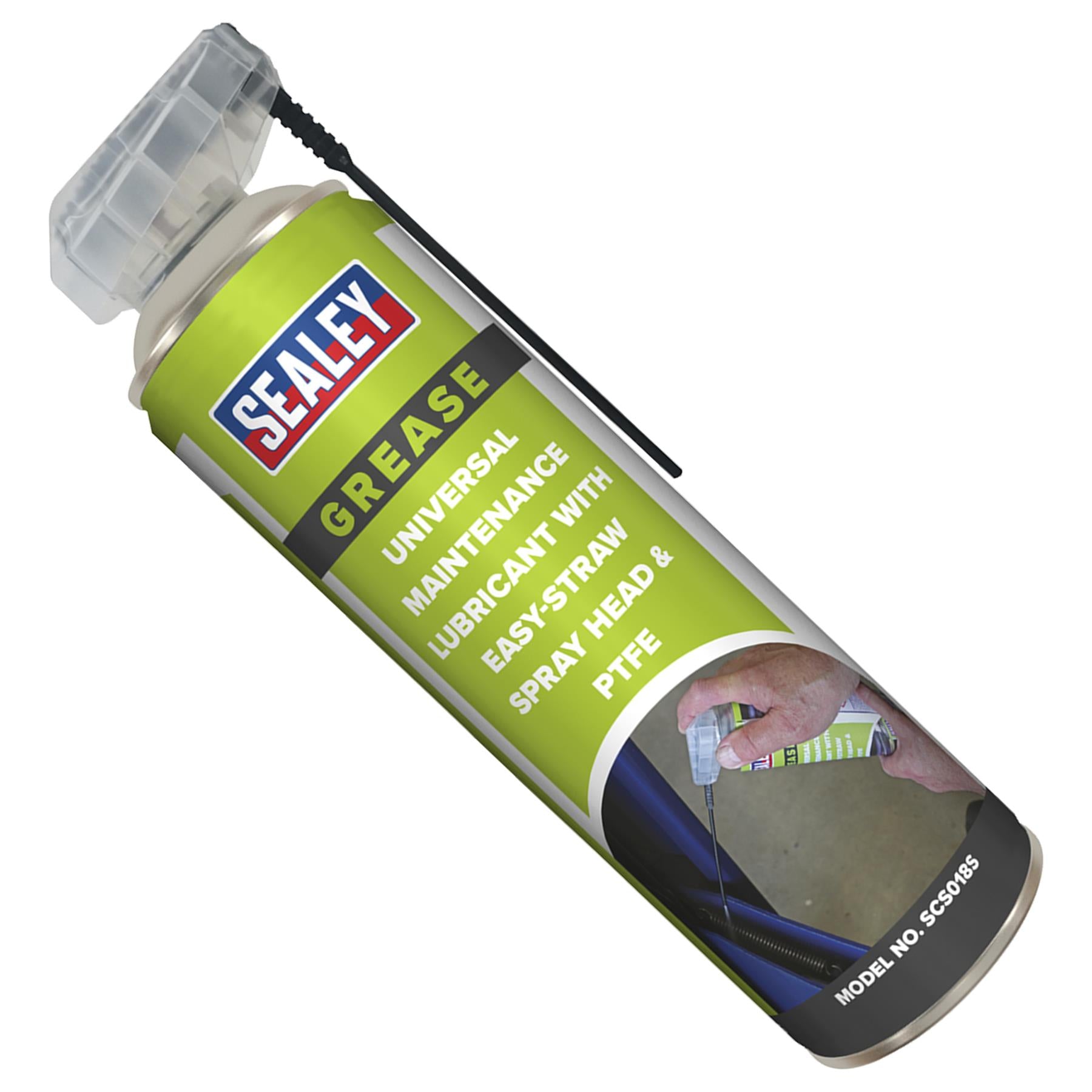 Sealey Maintenance Lube Easy-Straw Spray Head & PTFE 500ml Single