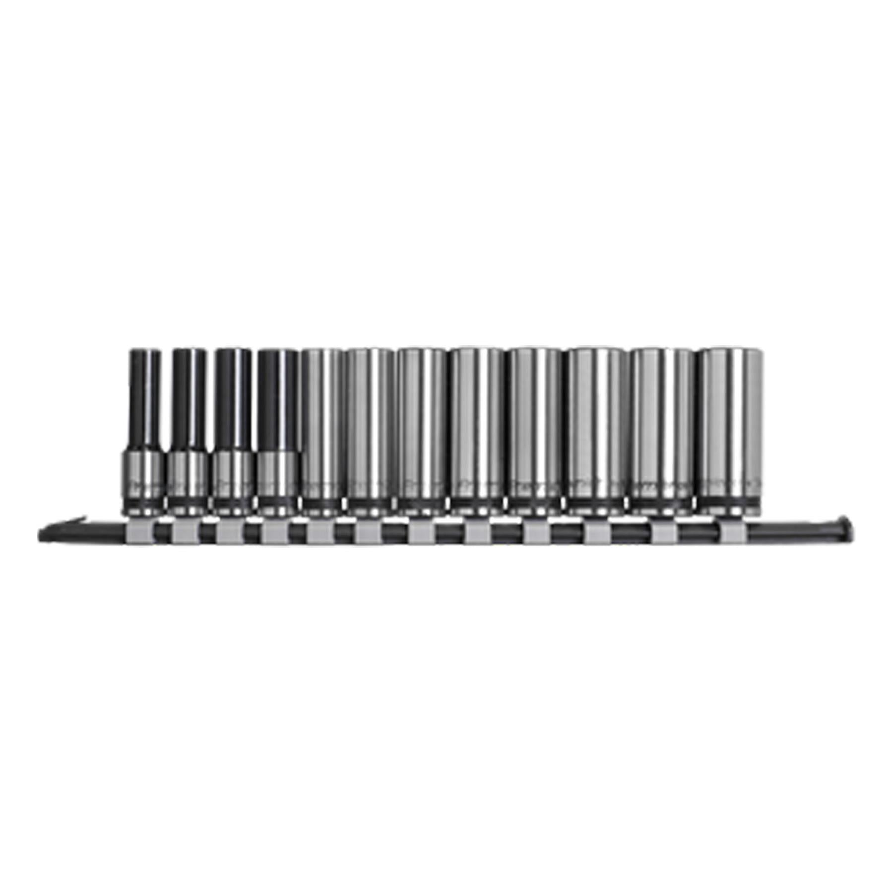 Sealey Socket Set Deep 12pc 3/8"Sq Drive Metric - Black Series