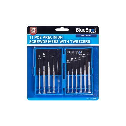 Blue Spot 11 PCE Precision Screwdrivers With Tweezers