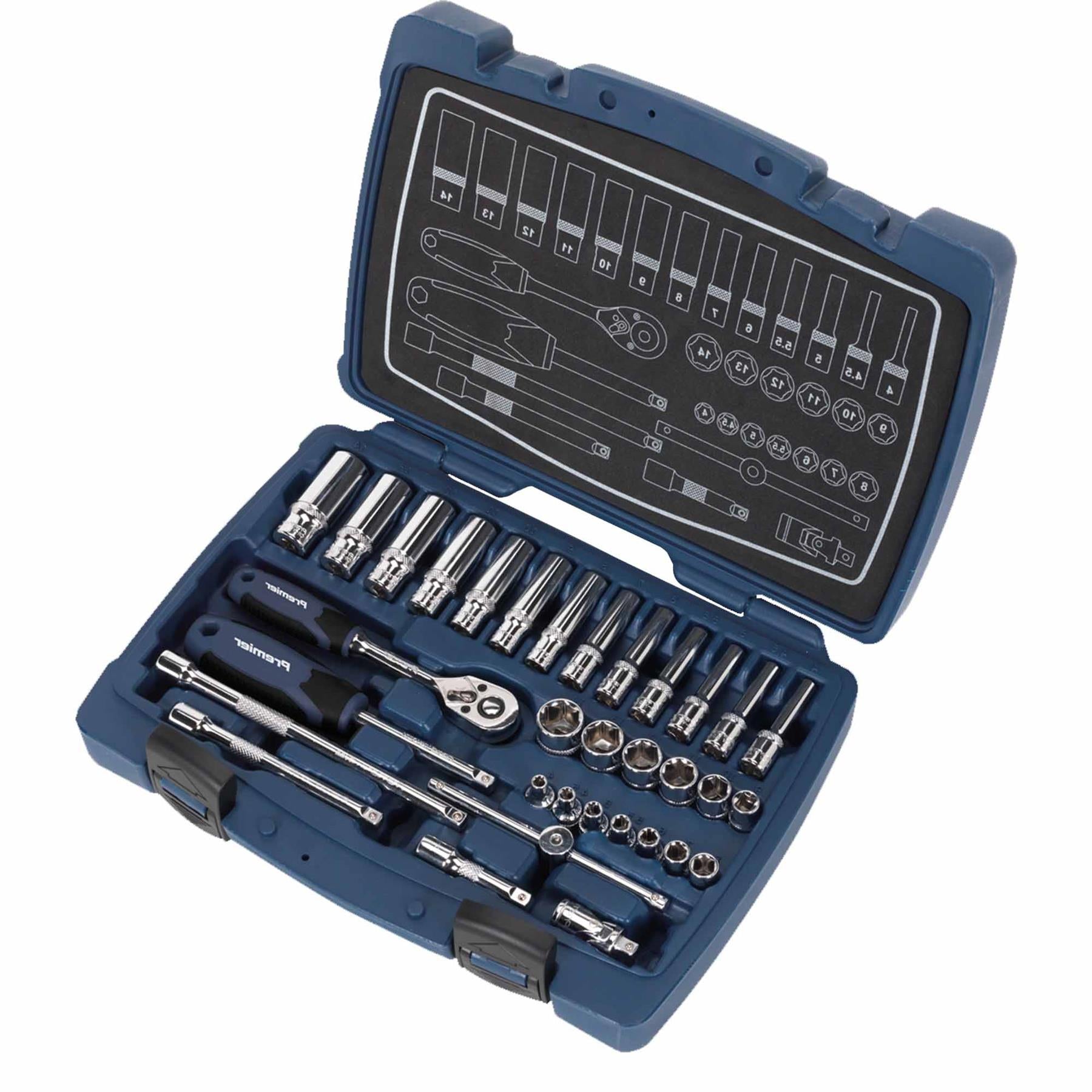 Sealey Socket Set 33pc 1/4"Sq Drive 6pt WallDrive Metric