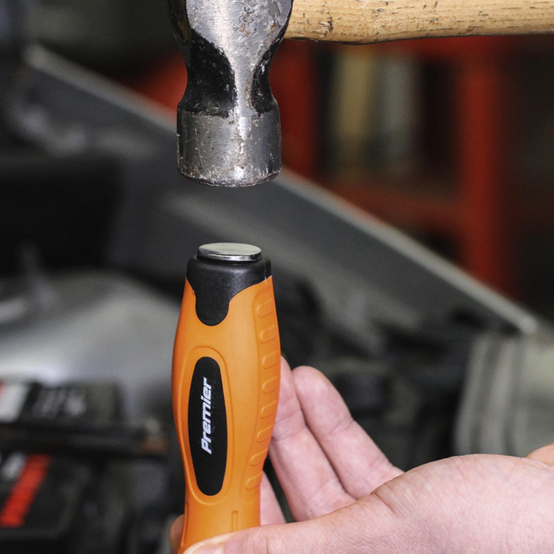 Sealey Screwdriver Set 8pc Hammer-Thru Hi-Vis Orange