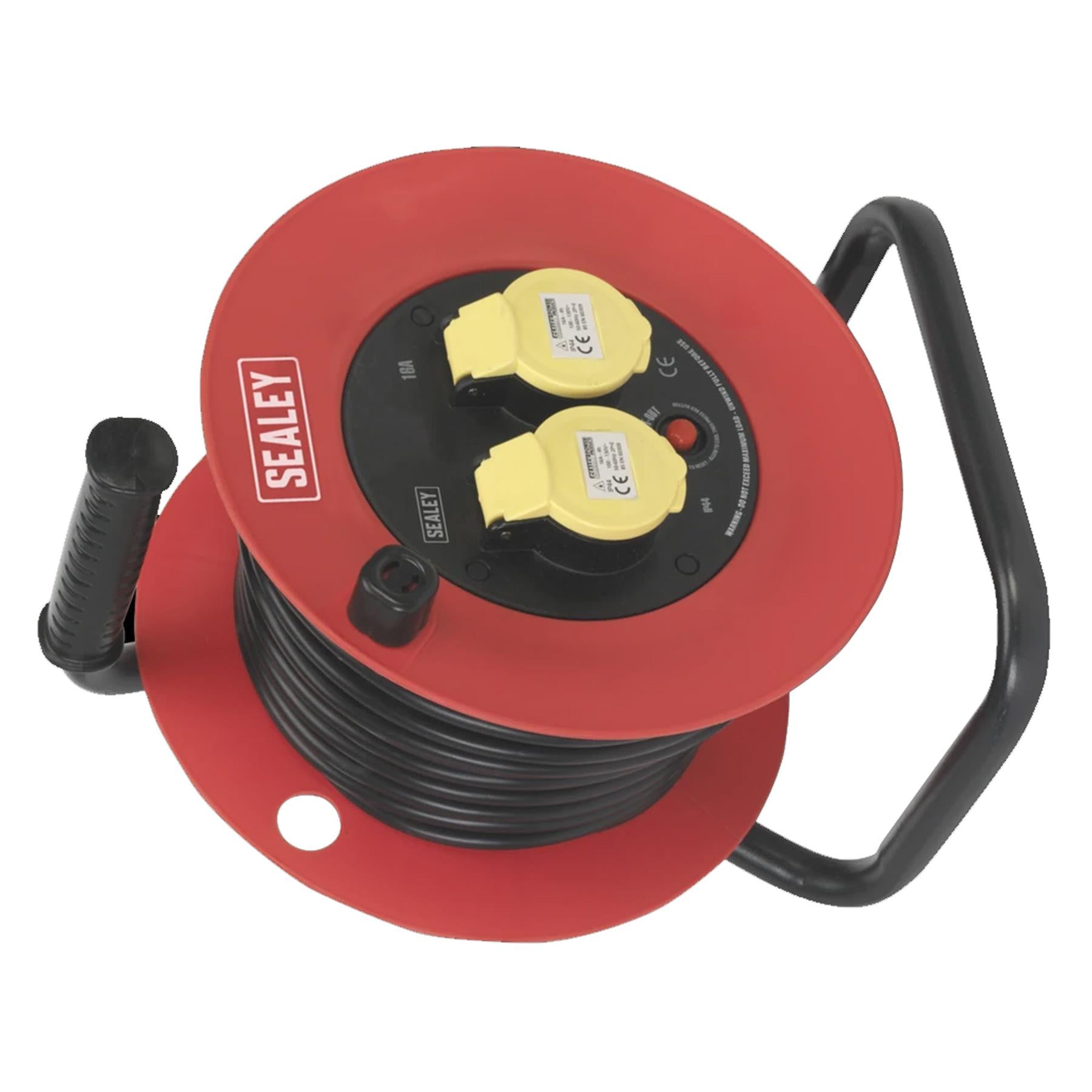 Sealey Cable Reel 25m 2 x 110V 1.5mm² Heavy-Duty Thermal Trip