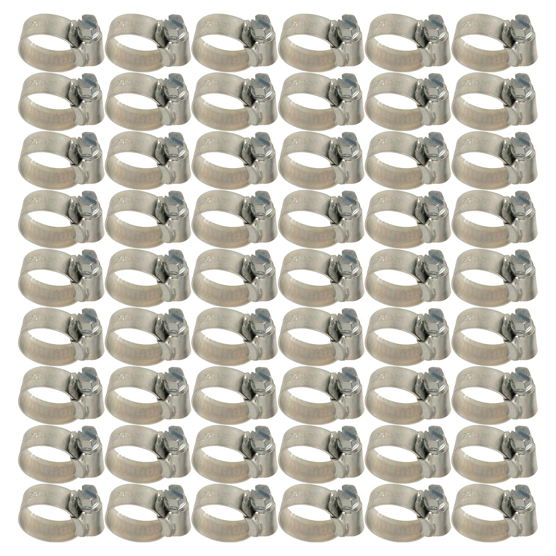50 x Hose Clips Genuine Worm Drive Fuel Hose Clamps Clips 12 - 20mm