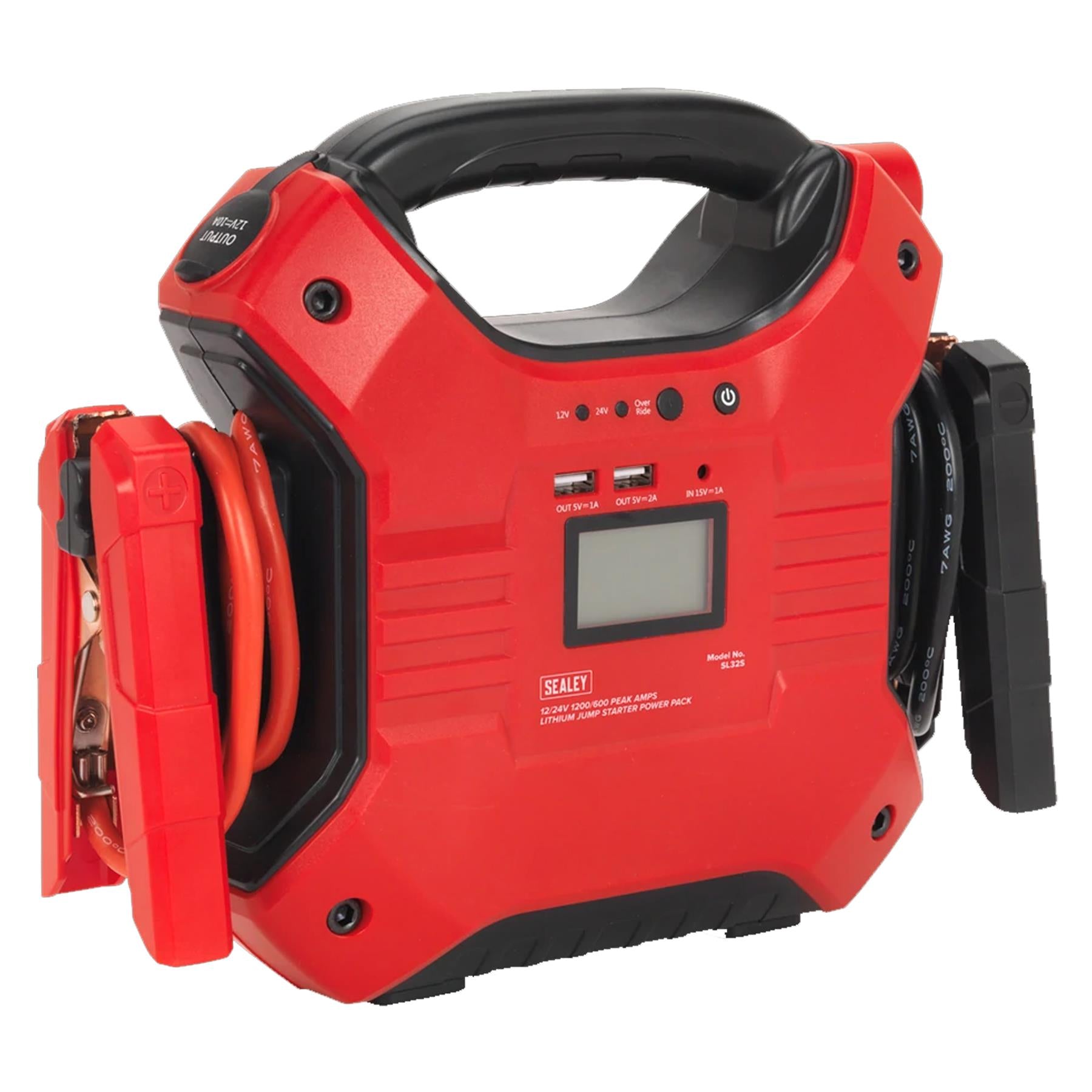 Sealey Jump Starter Power Pack Lithium-ion Phosphate (LiFePo4) 12/24V 1200/600 Peak Amps