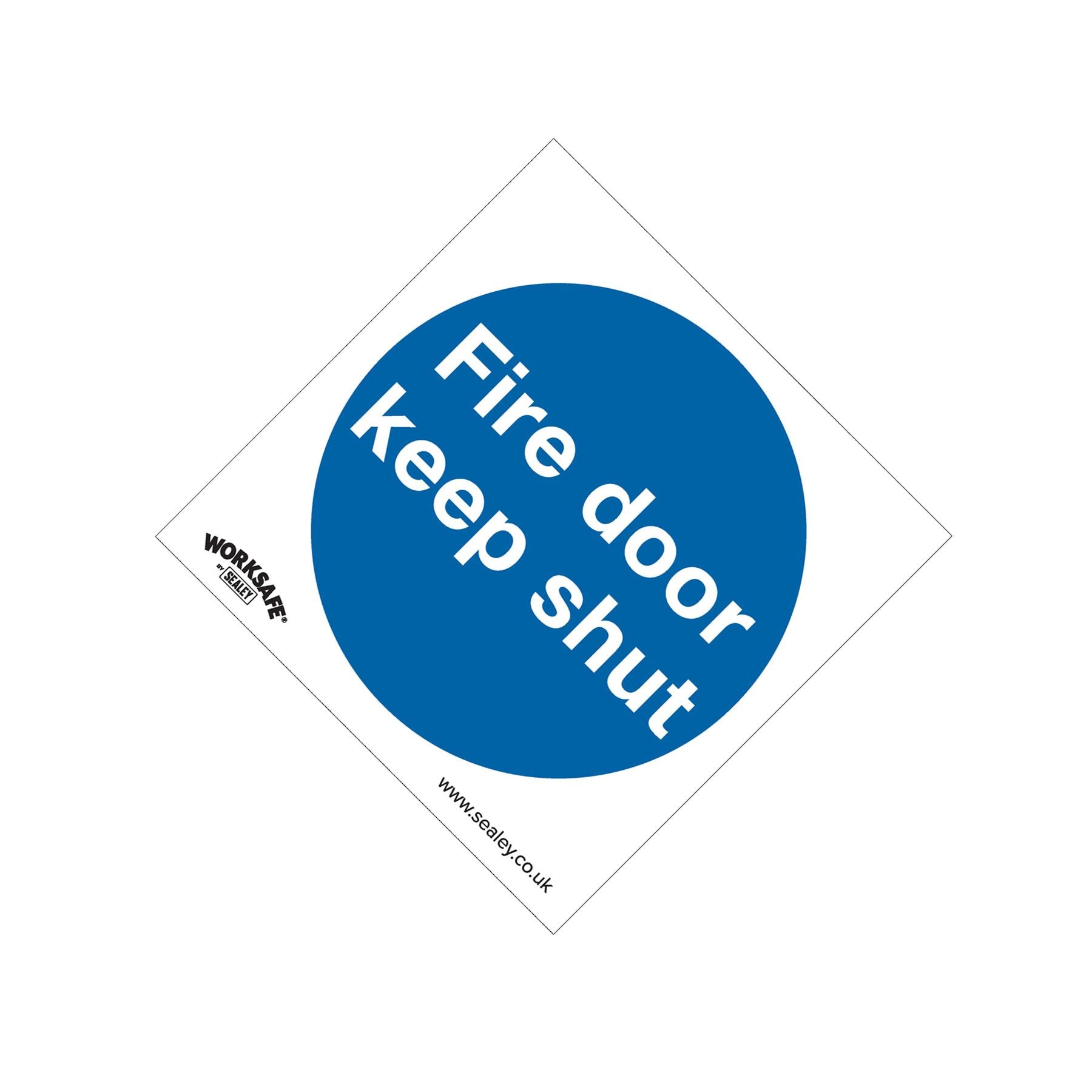 Mandatory Safety Sign - Fire Door Keep Shut - Self-Adhesive Vinyl
