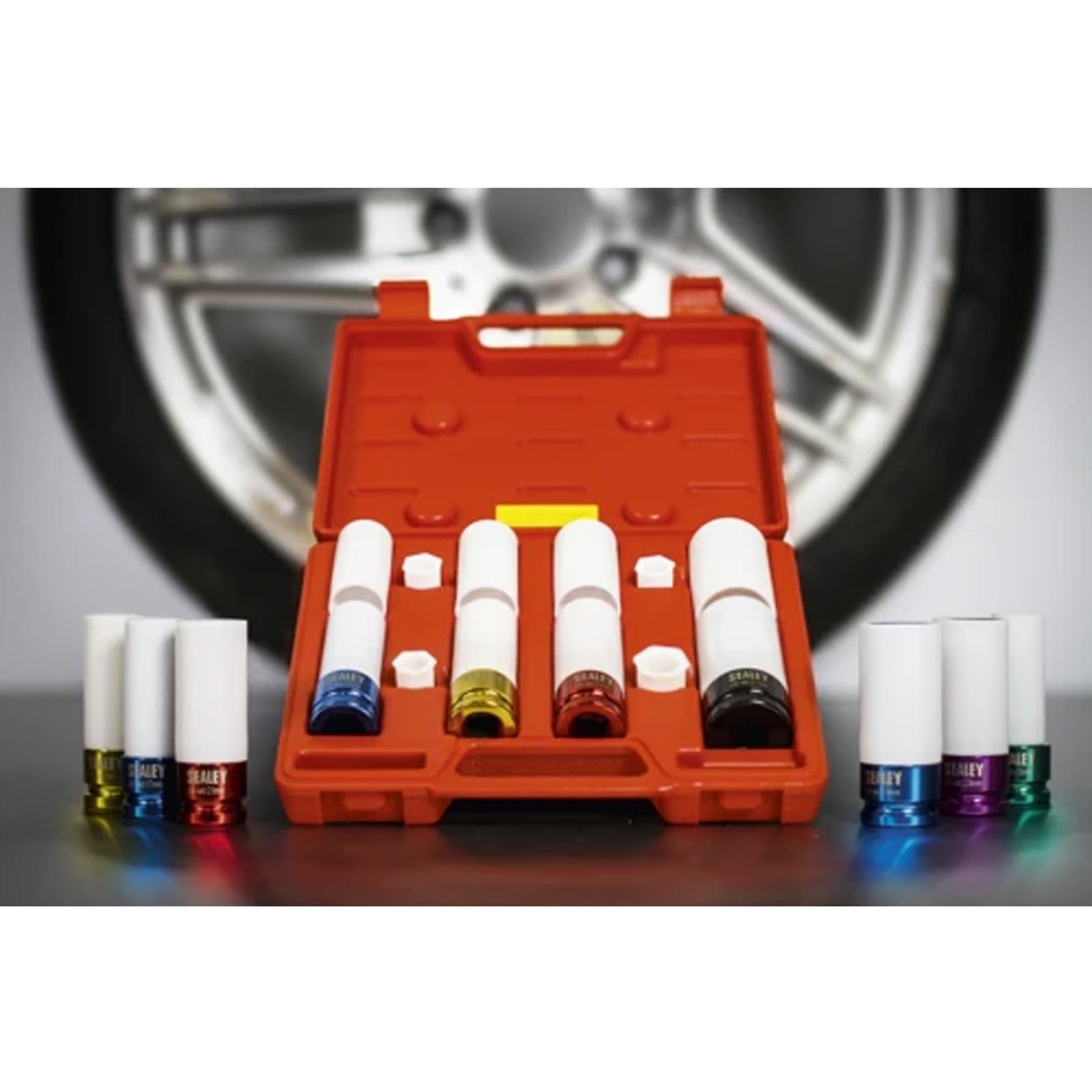 Alloy Wheel Impact Socket Set 4pc 1/2"Sq Drive Sealey