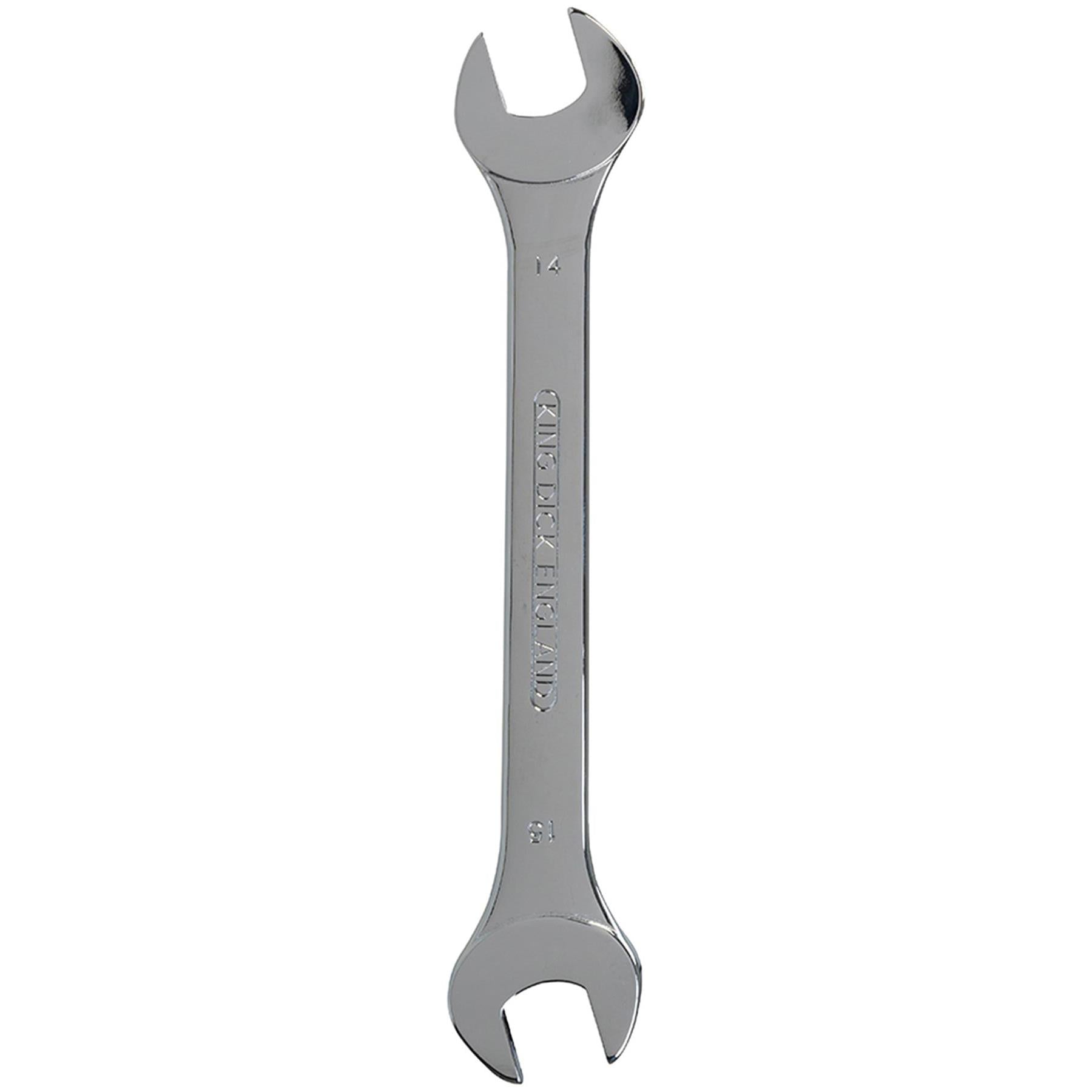 King Dick Open Ended Fully Chromed Spanner Fixed Head Wrench Metric 14mm - 15mm