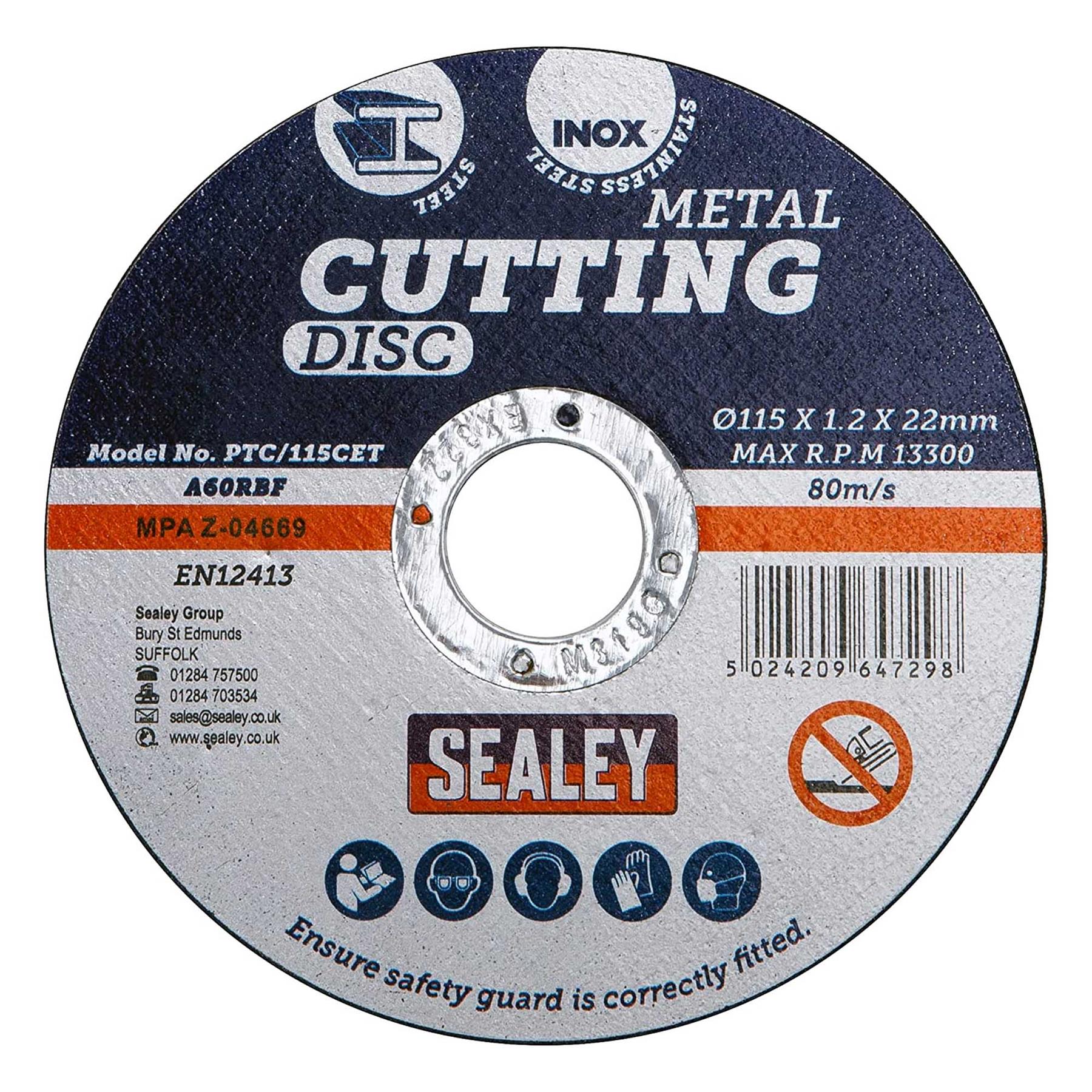 Sealey Cutting Disc �115 x 1.2mm �22mm Bore - Pack of 50