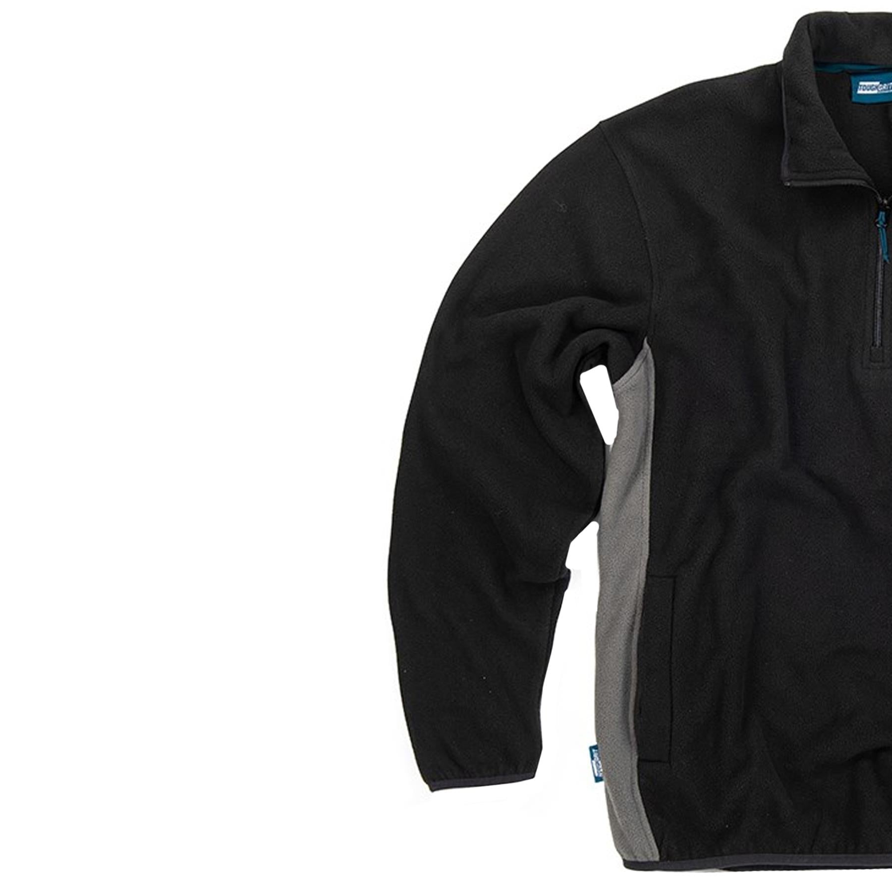 Tough Grit 2-Tone 1/4 Zip Classic Fleece Work Worker Warm Black/Charcoal XL