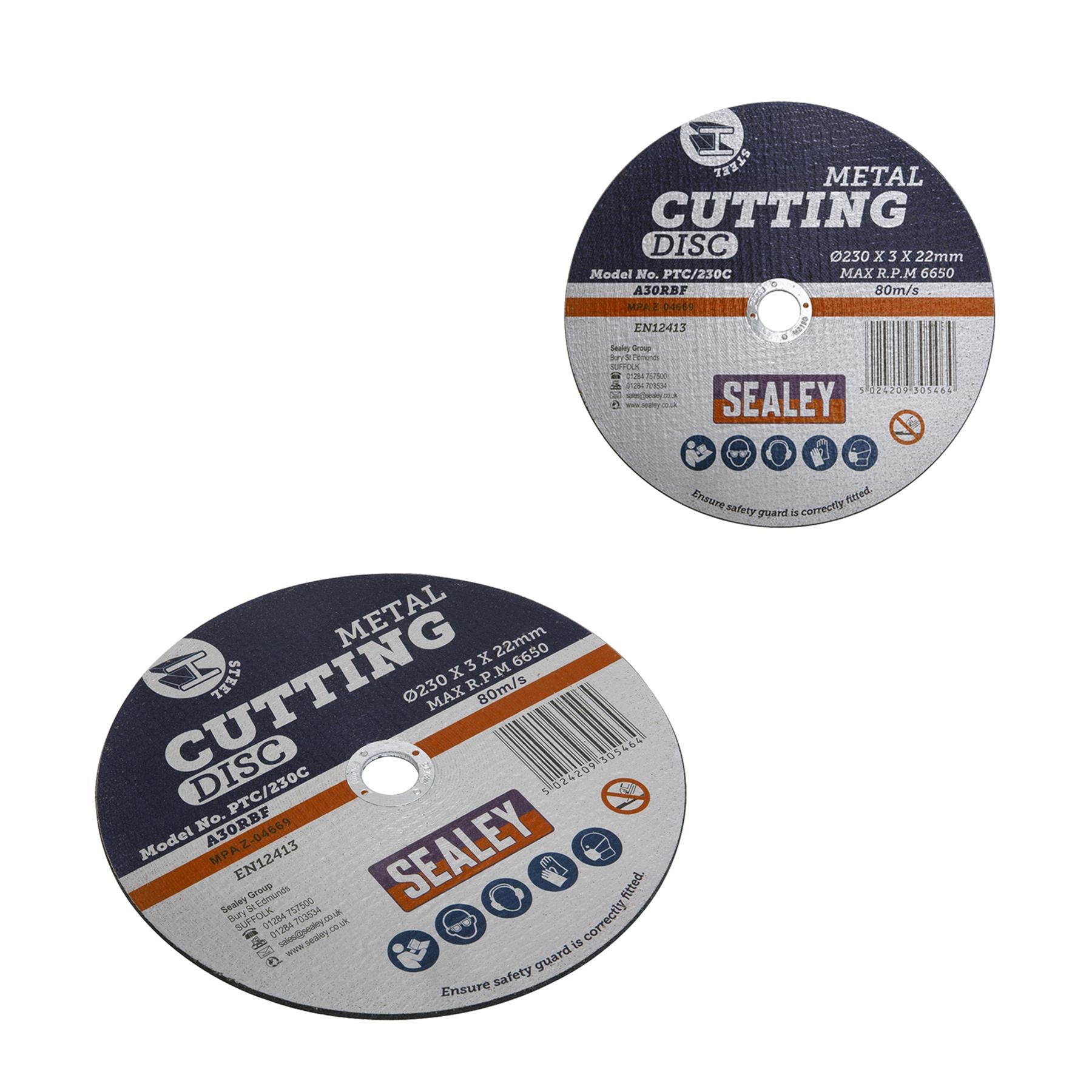 Cutting Disc 230 x 3mm 22mm. Bore Multi Purpose Cutting Discs PTC. Sealey