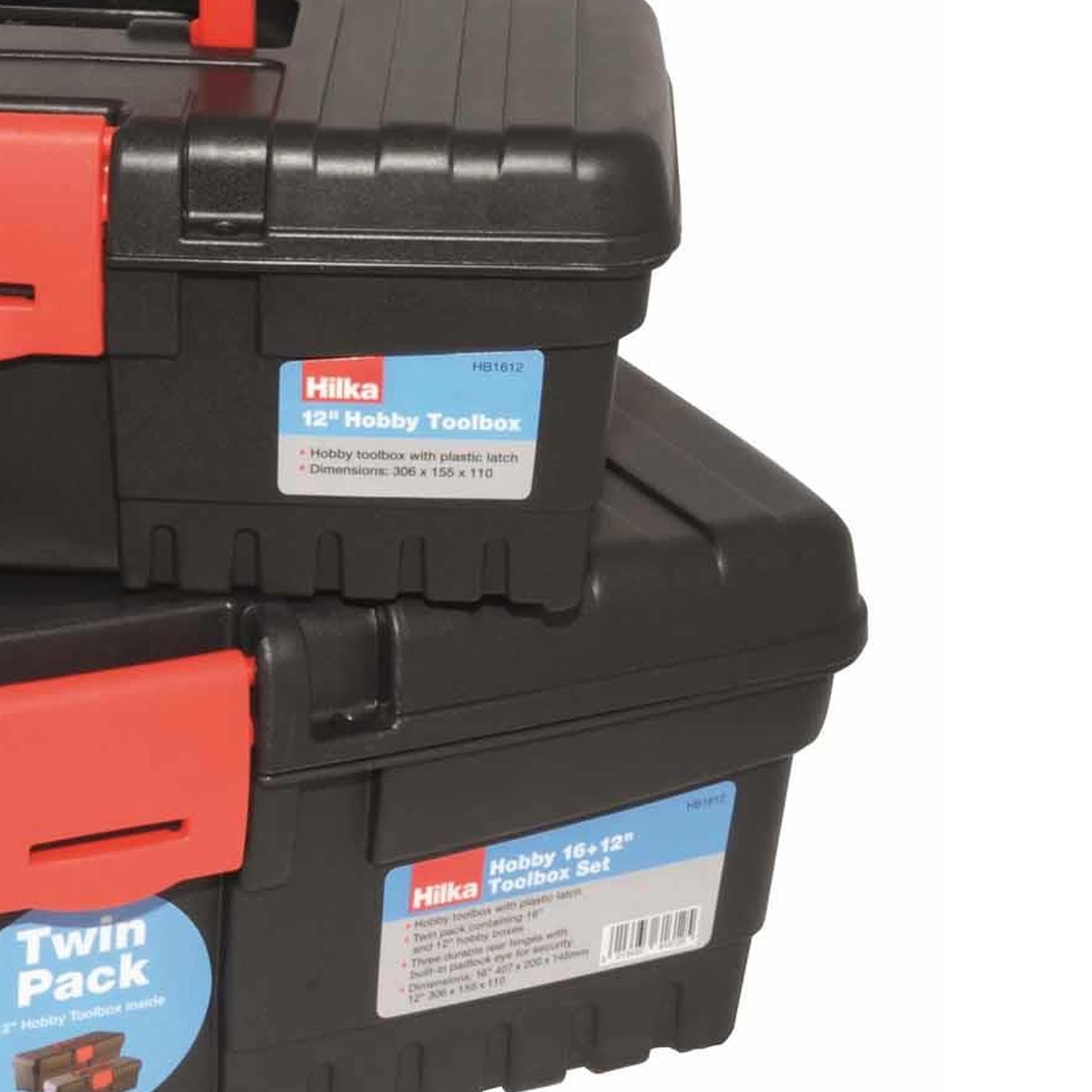 2pc Hobby Tool Box 16" + 12" Storage Carry Case Handle Latch Art Craft