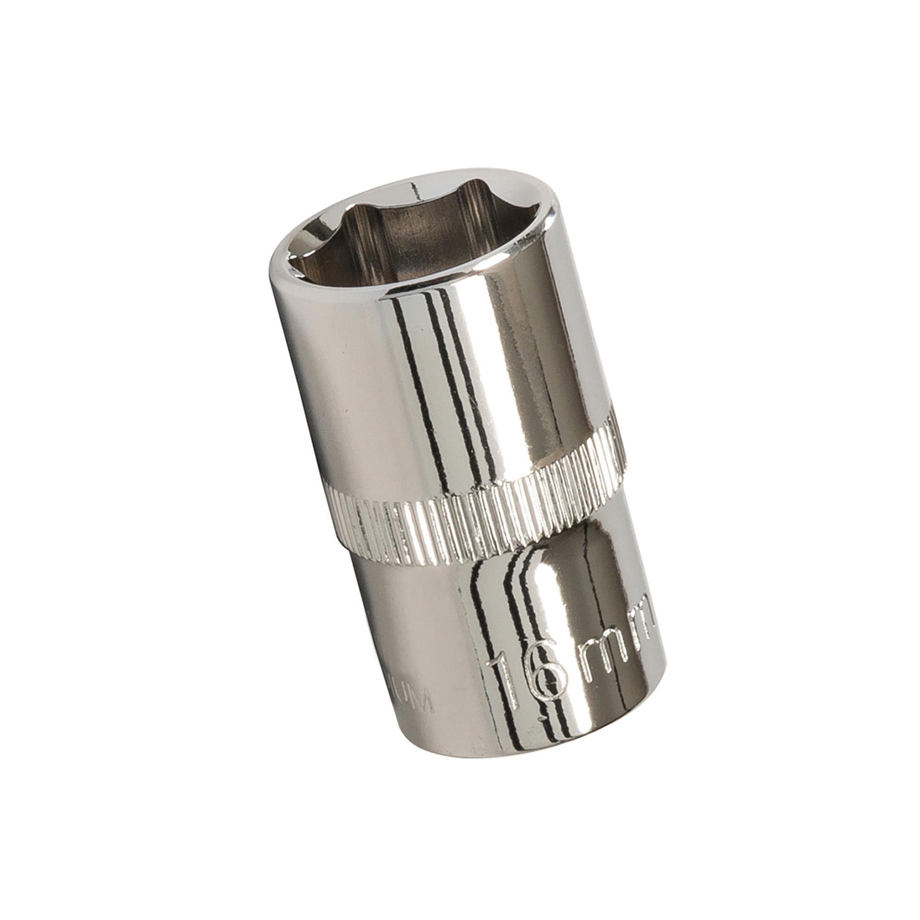 Socket 1/2" Drive Metric Hex Square 16mm Individual Hex Polished Crv Quality