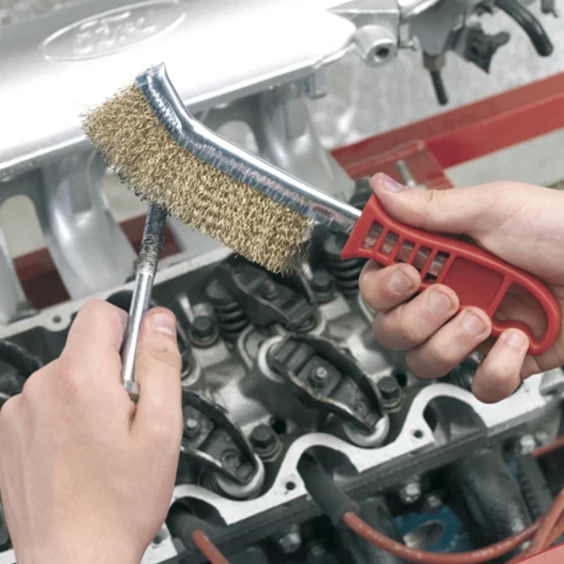 Wire Brush Brassed Steel Plastic Handle Sealey