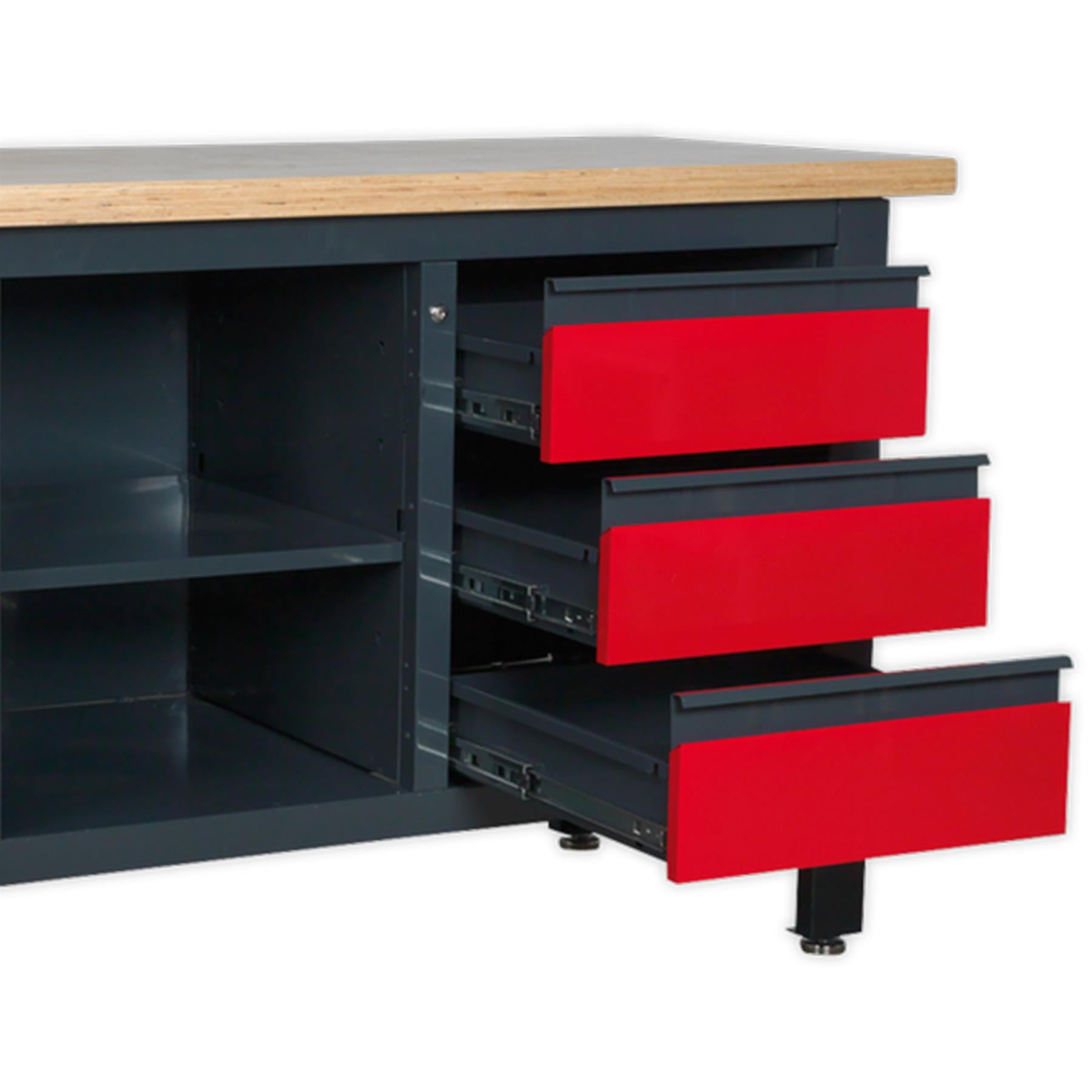 Sealey Workstation with 6 Drawers & Open Storage