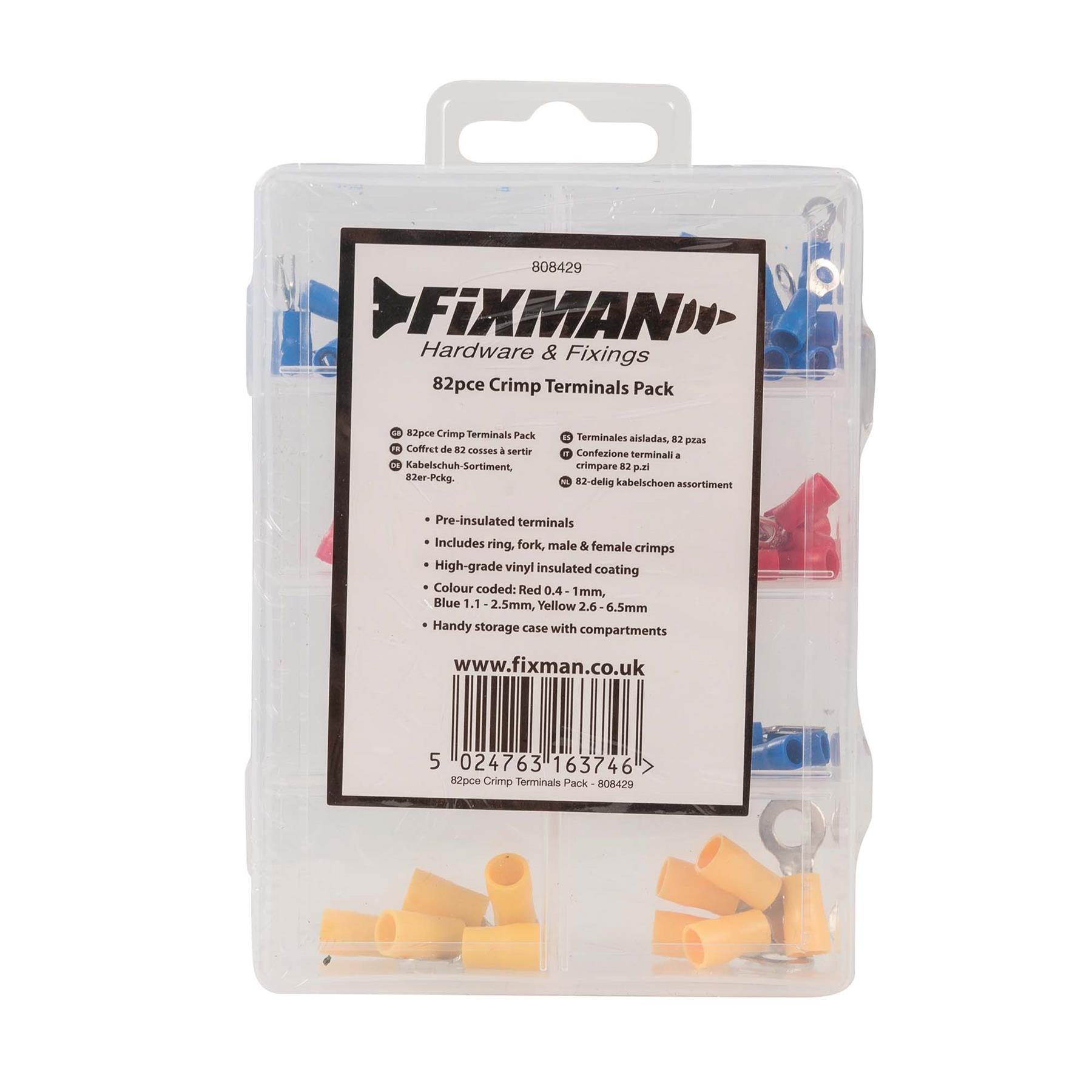 82Pce Crimp Terminals Pack Diy Tools Pre-Insulated Ring, Fork, Male & Female