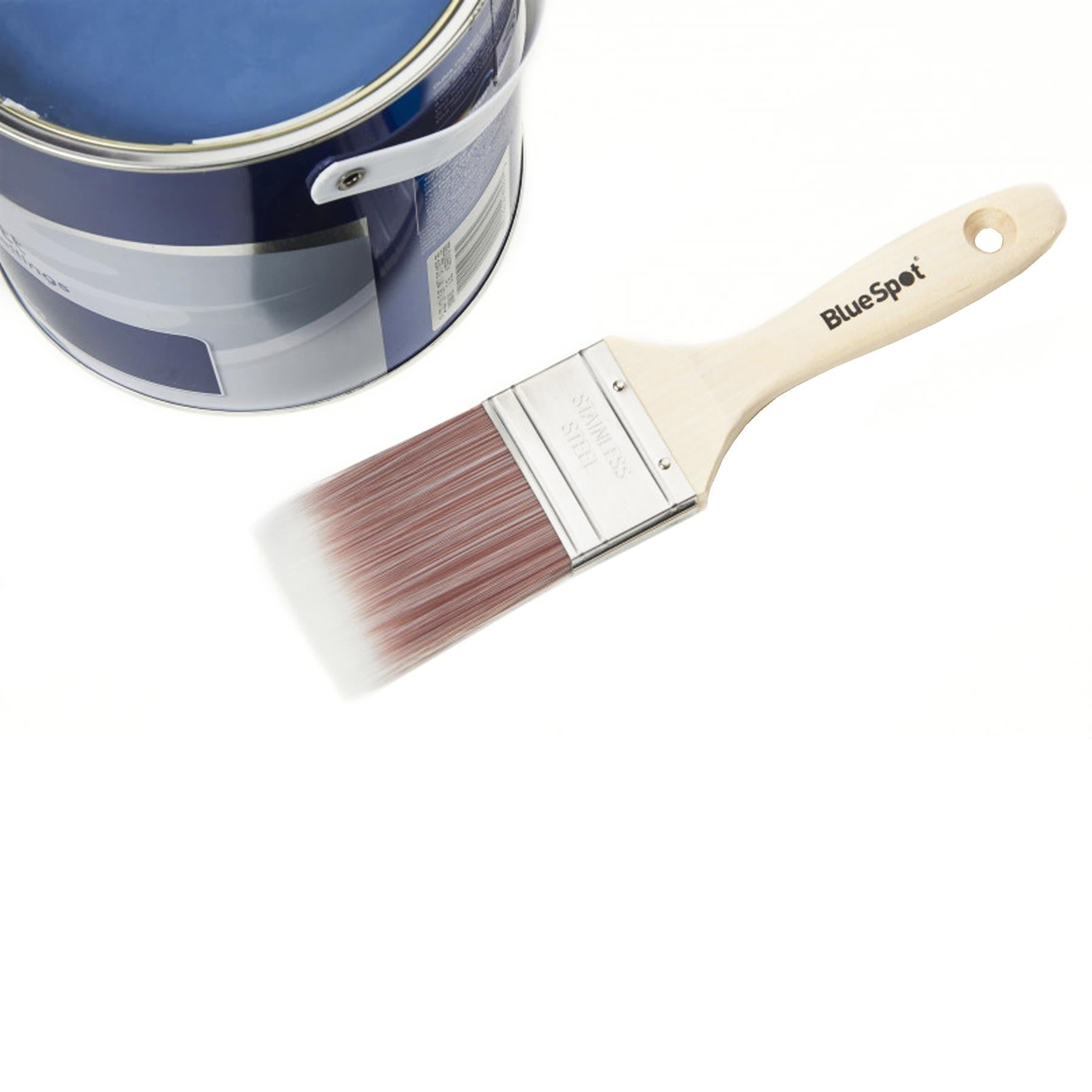 BlueSpot 5pce Pure Synthetic Bristle Paint Brush Set 2x1". 2x1 ½". 1x2"