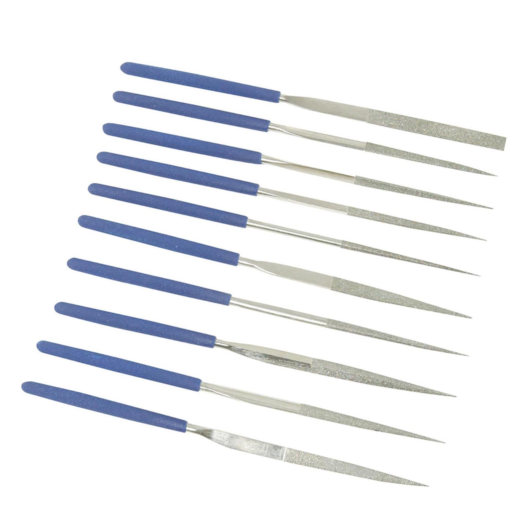 Diamond Needle File Set Precision Jewellers Jewellery Metal 140 x 3mm Assorted