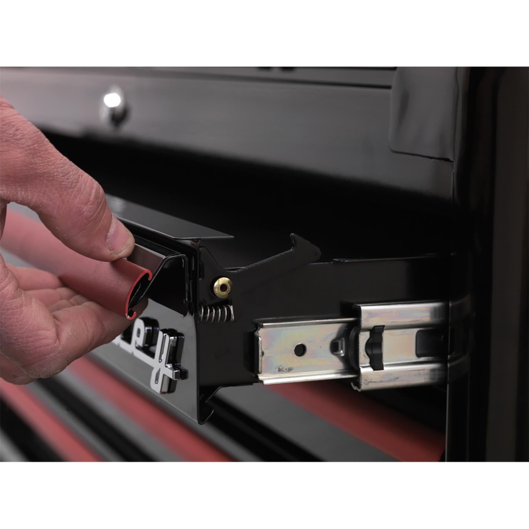 Sealey Topchest 4 Drawer Retro Style-Black/Red Anodised Draw Pulls