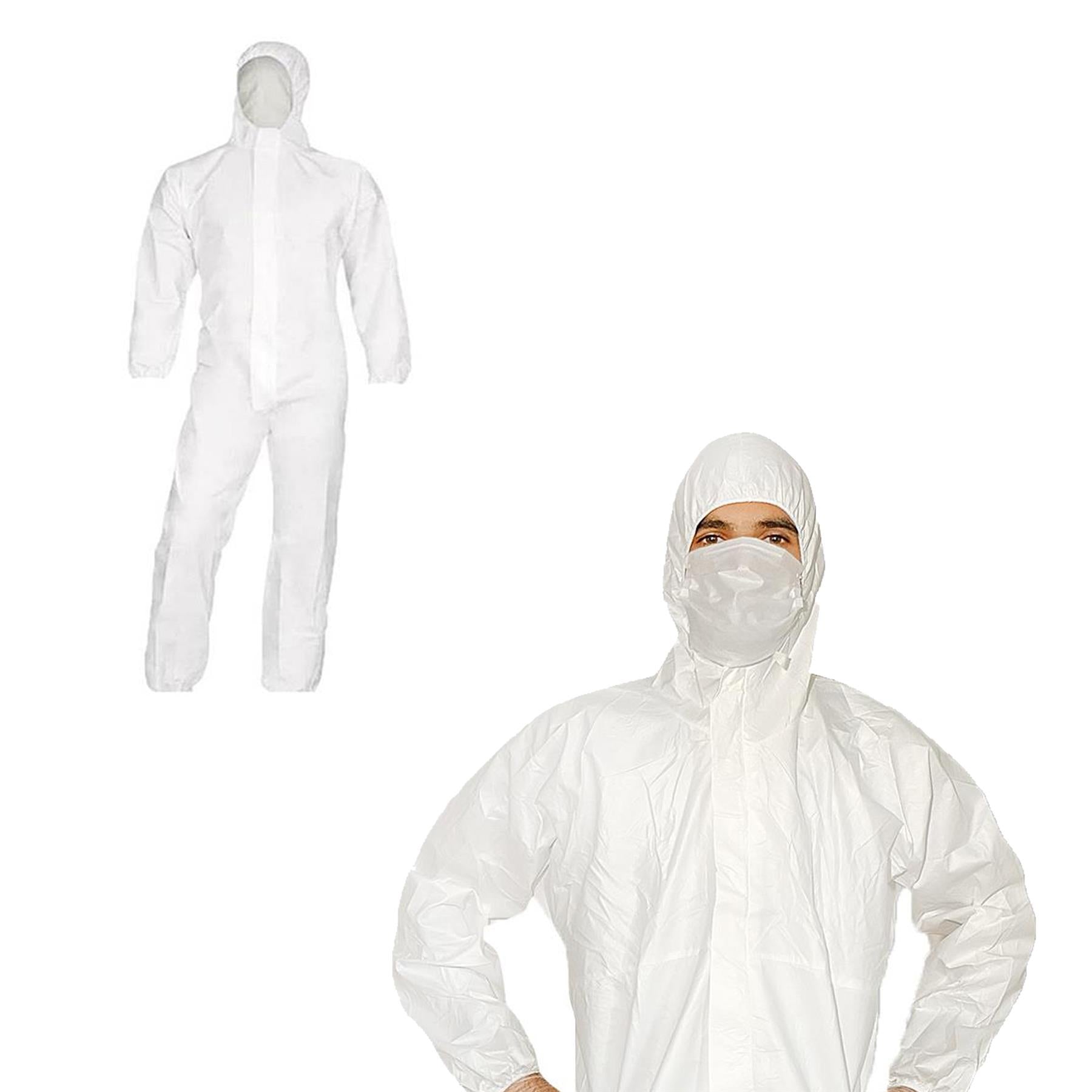 10 x Microporous Breathable Coverall Suit With Zip XL