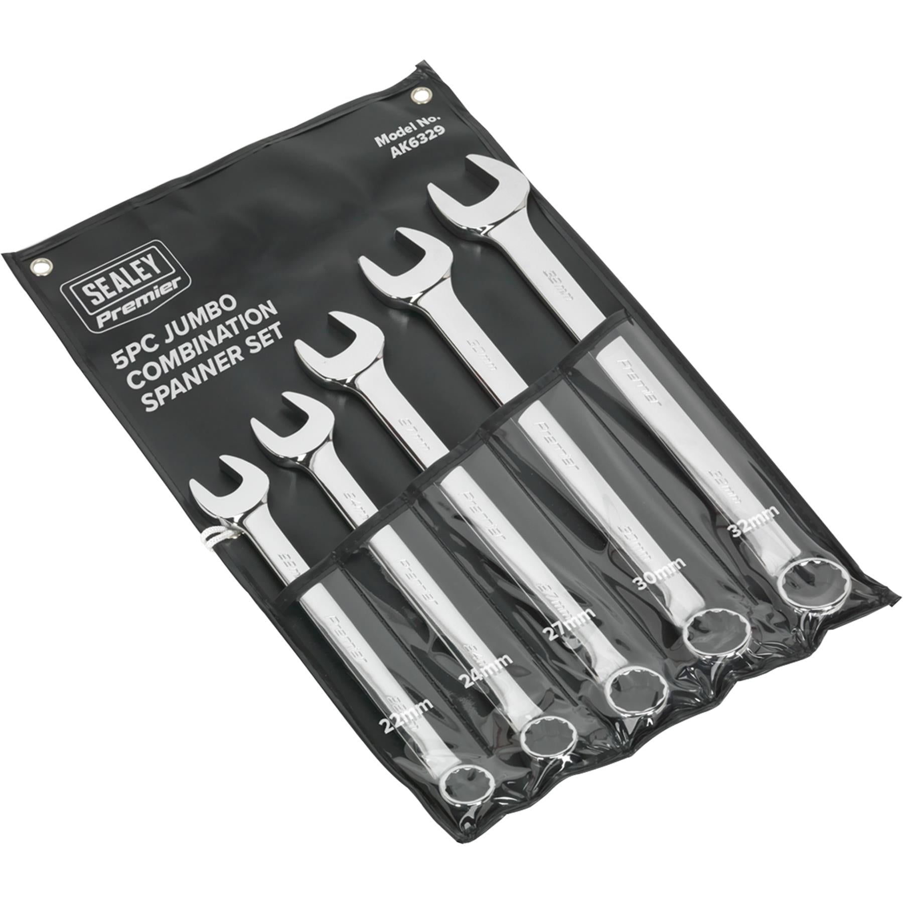 Sealey Combination Spanner Set 5pc Jumbo Metric