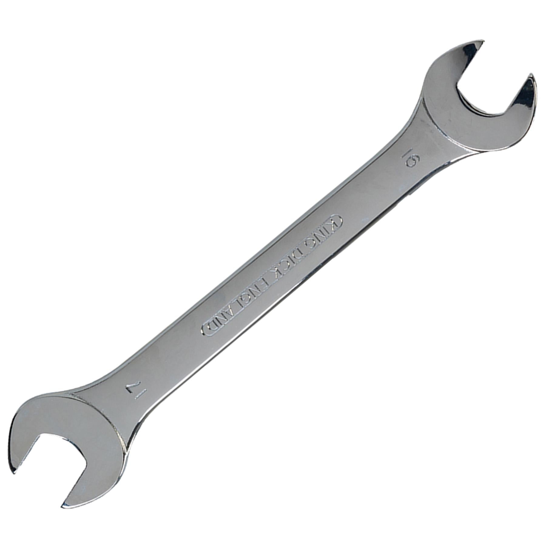 King Dick Open Ended Fully Chromed Spanner Wrench Fixed Head Metric 16mm - 17mm