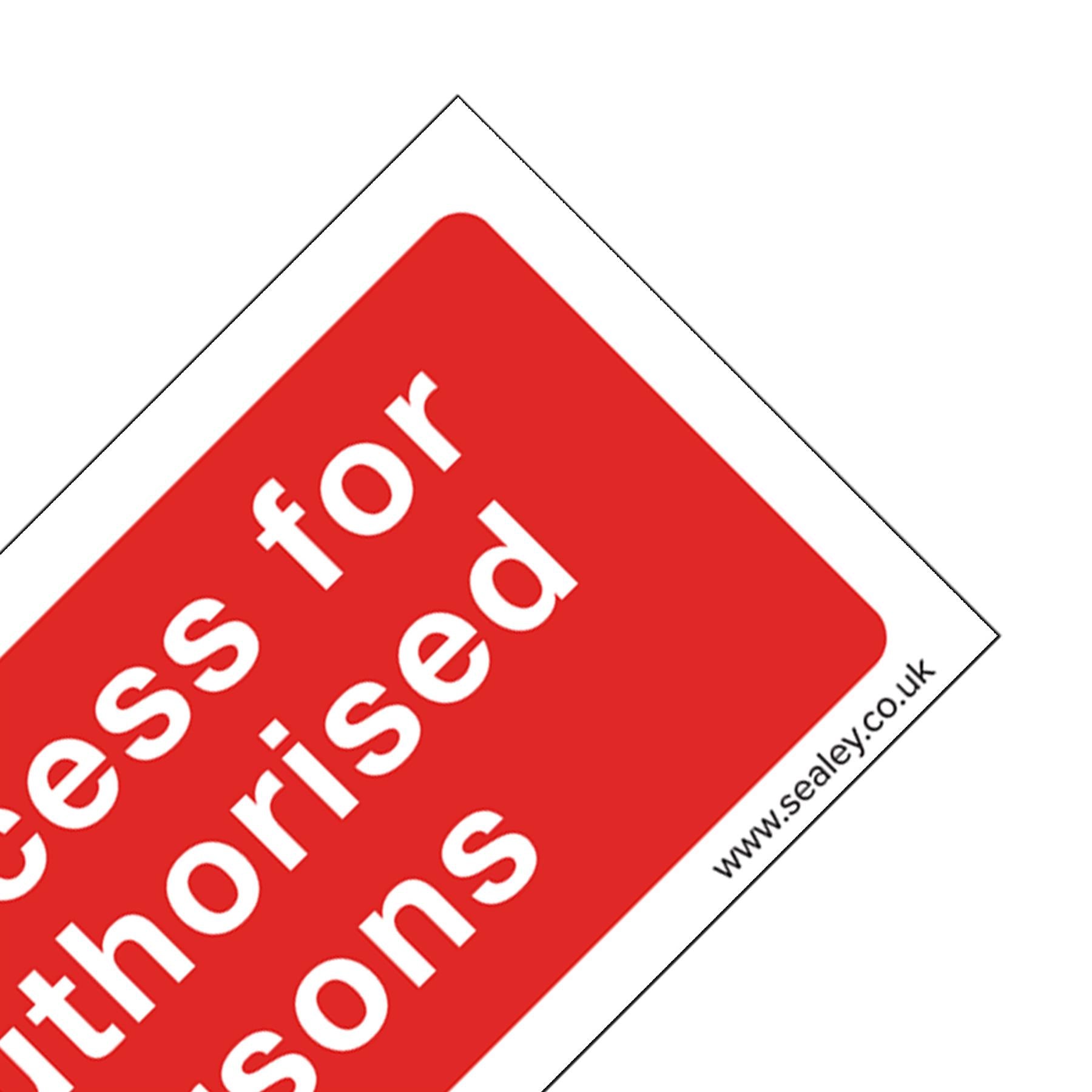 Sealey Safety Sign - No Access - Rigid Plastic - Pack of 10