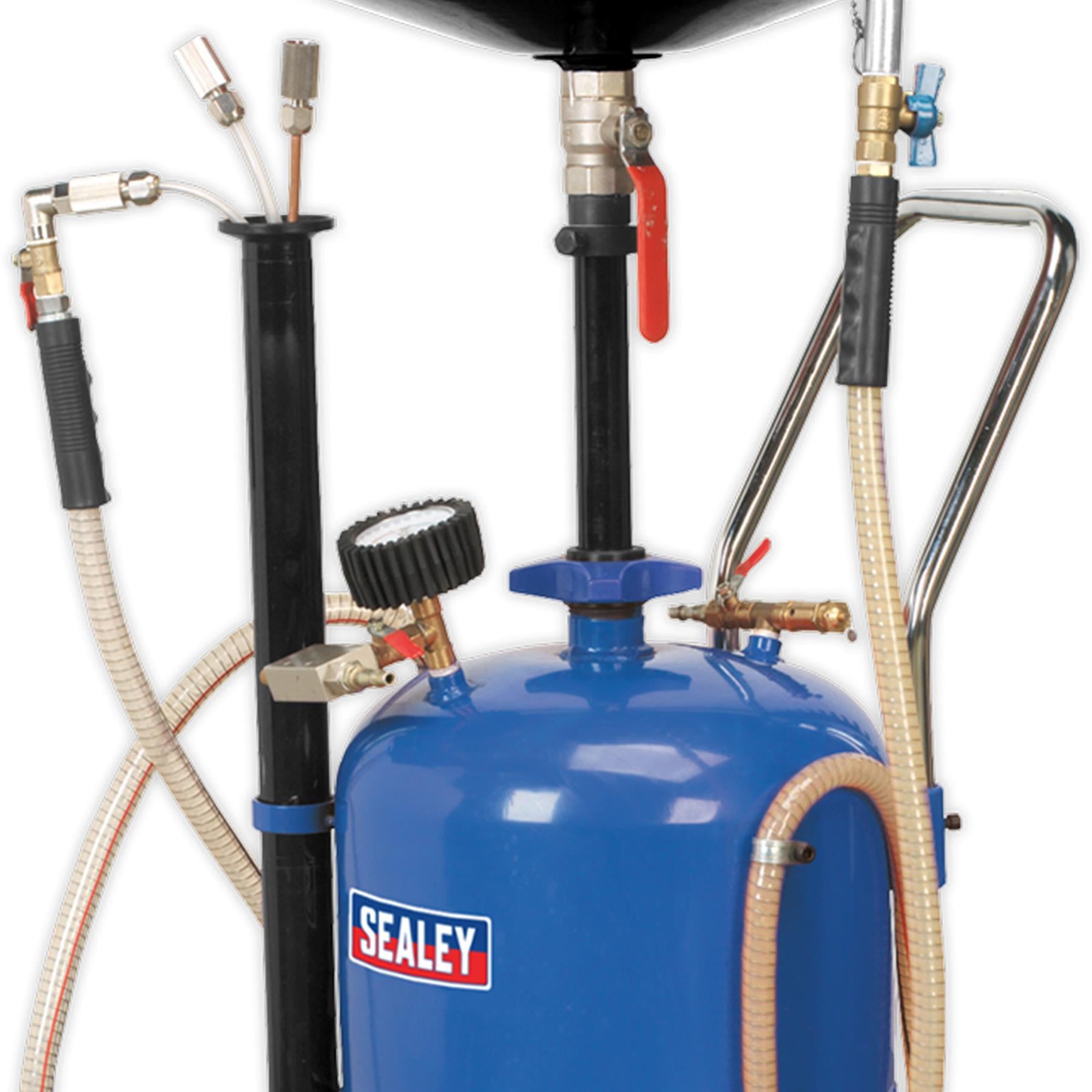 Sealey Mobile Oil Drainer with Probes 35L Air Discharge
