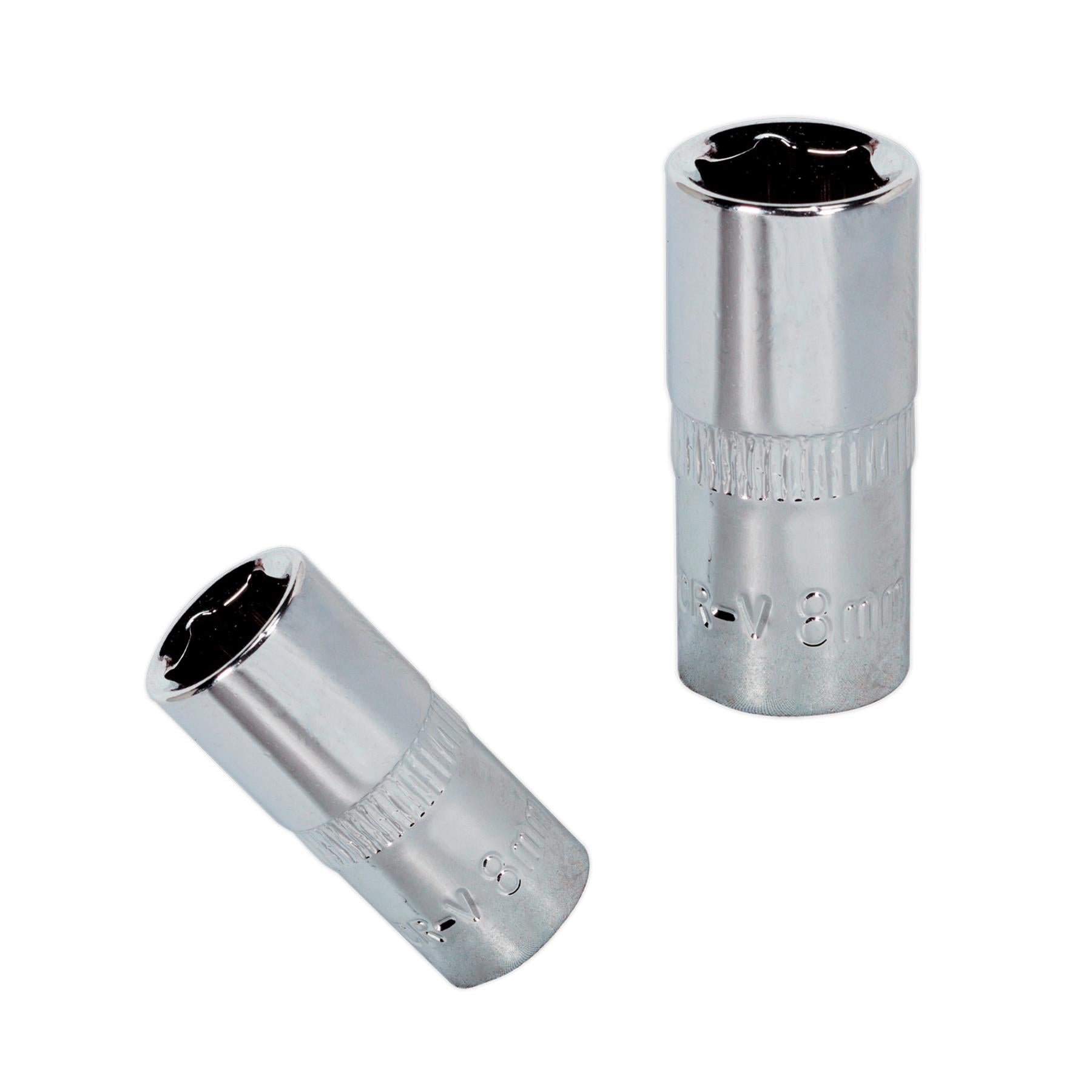 Sealey WallDrive Socket 8mm 1/4"Sq Drive Fully Polished