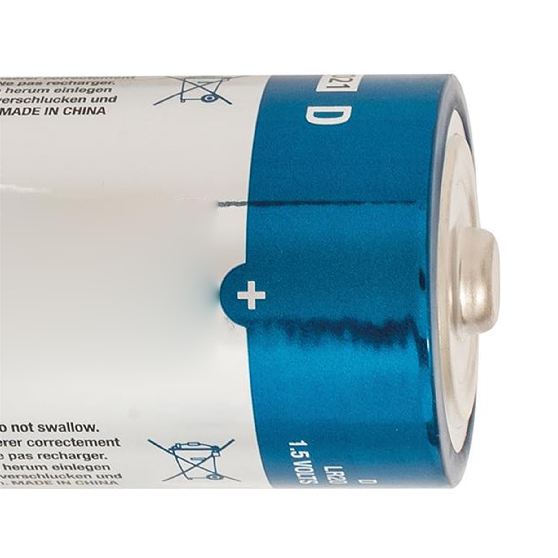 Long lasting high performance D-Type Super Alkaline Battery LR20 2pk 0% Mercury