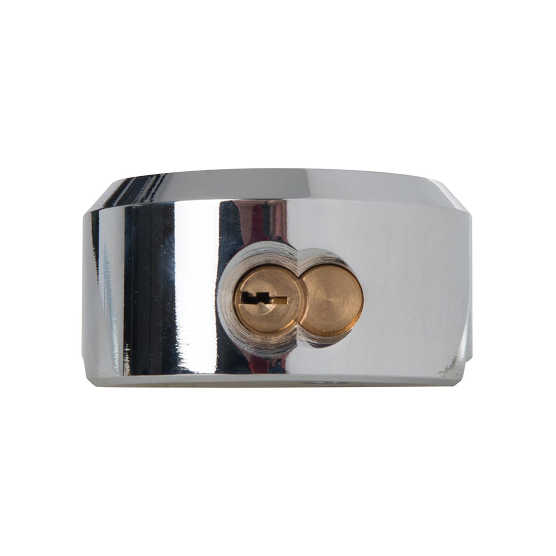 Shackleless Padlock Van Lock Replacement Chrome Plated With 3 Brass Keys 73mm