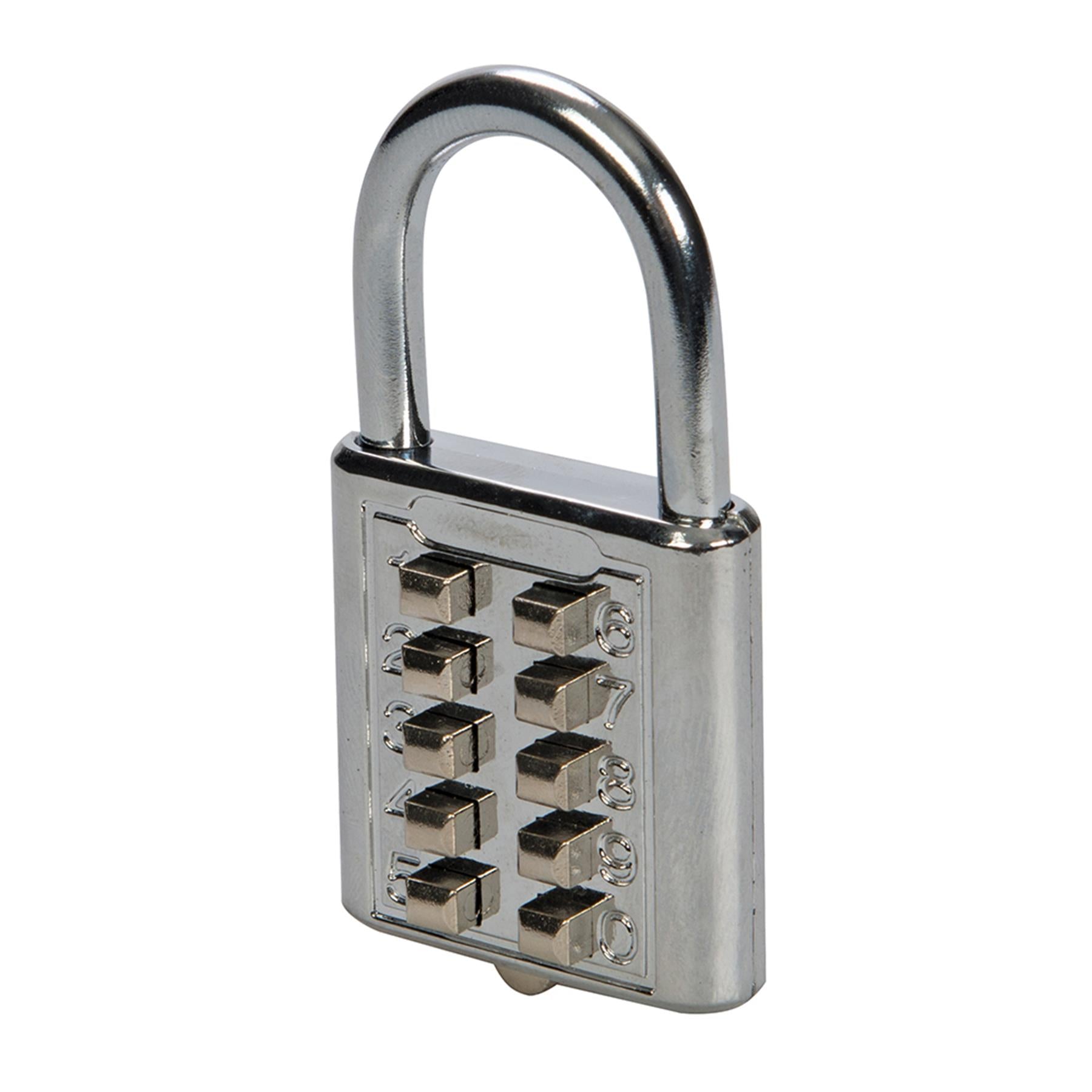 10-Digit Digital Combination Padlock - 38mm Steel Shackle Zinc Alloy Cylinder