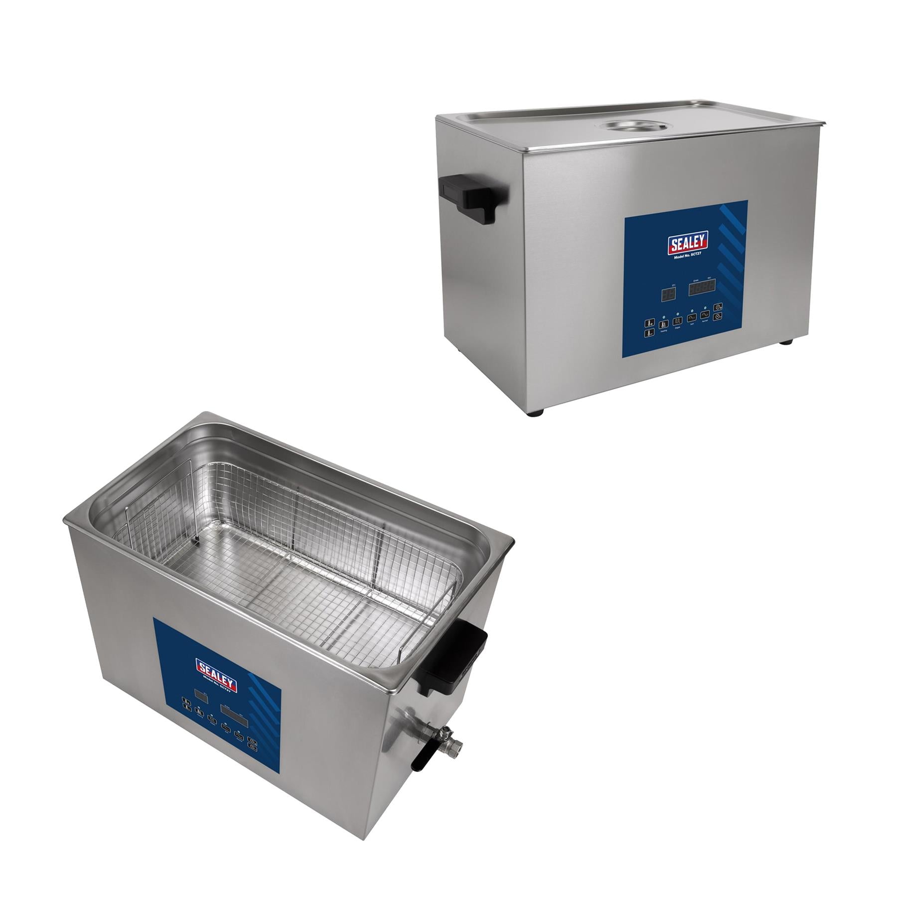 Sealey Ultrasonic Parts Cleaning Tank 27L Stainless Steel tank
