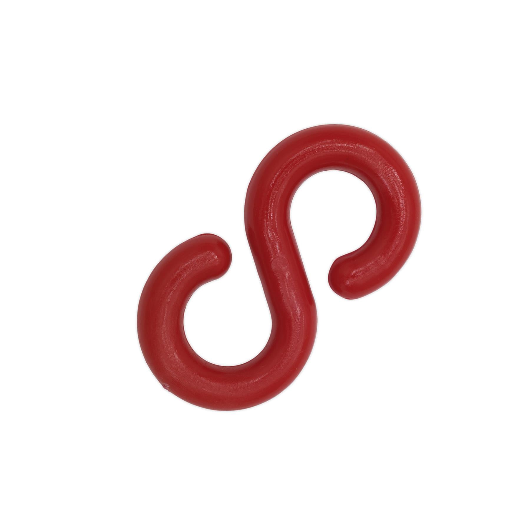 Sealey Plastic Chain S-Hook Red plastic S-hooks Pack of 10