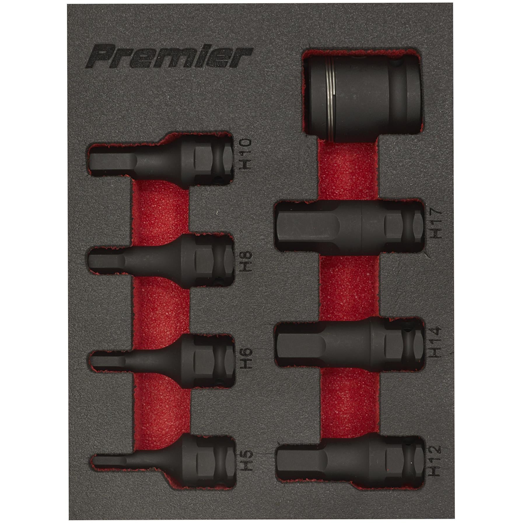 Sealey Impact Hex Socket Bit Set 8pc 3/8"Sq Drive