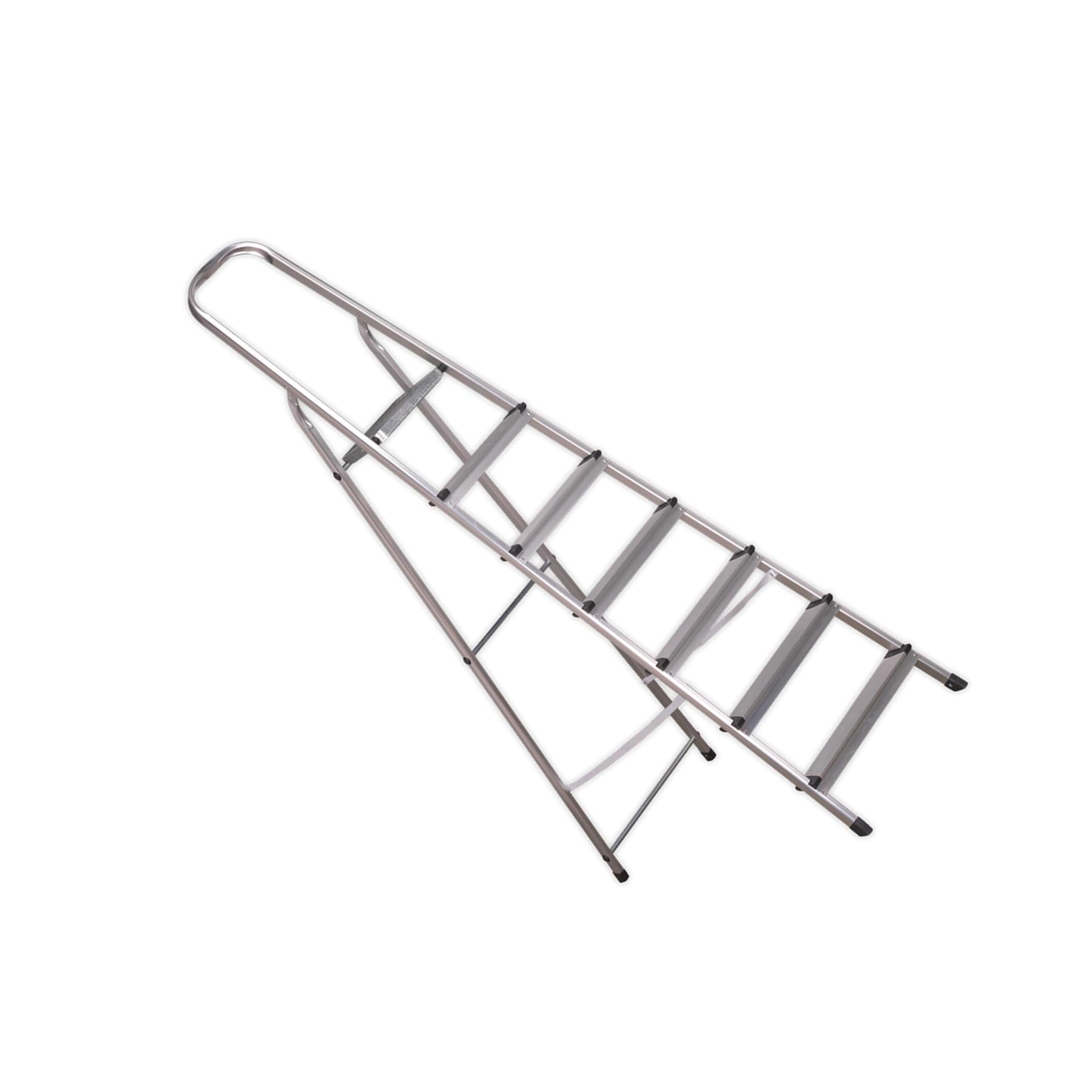 Sealey Aluminium Step Ladder 7-Tread EN 131 Durable Lightweight Anodised