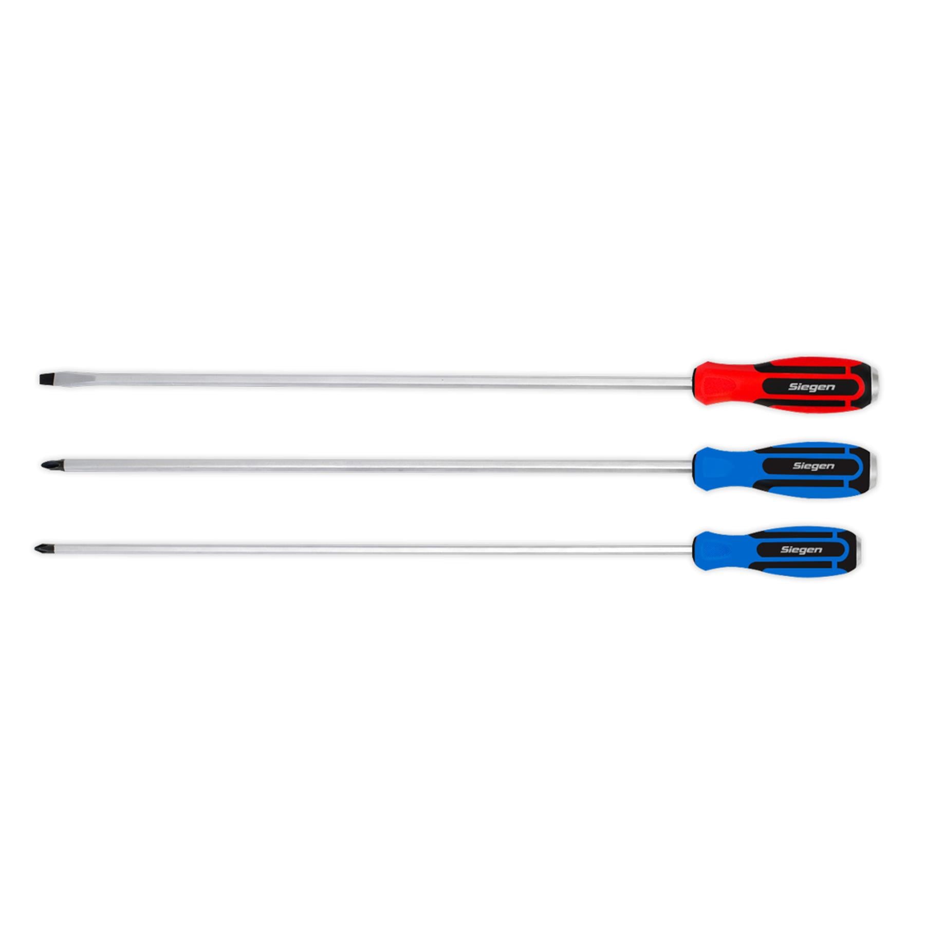 Sealey Extra-Long Hammer-Thru Screwdriver Set 3pc
