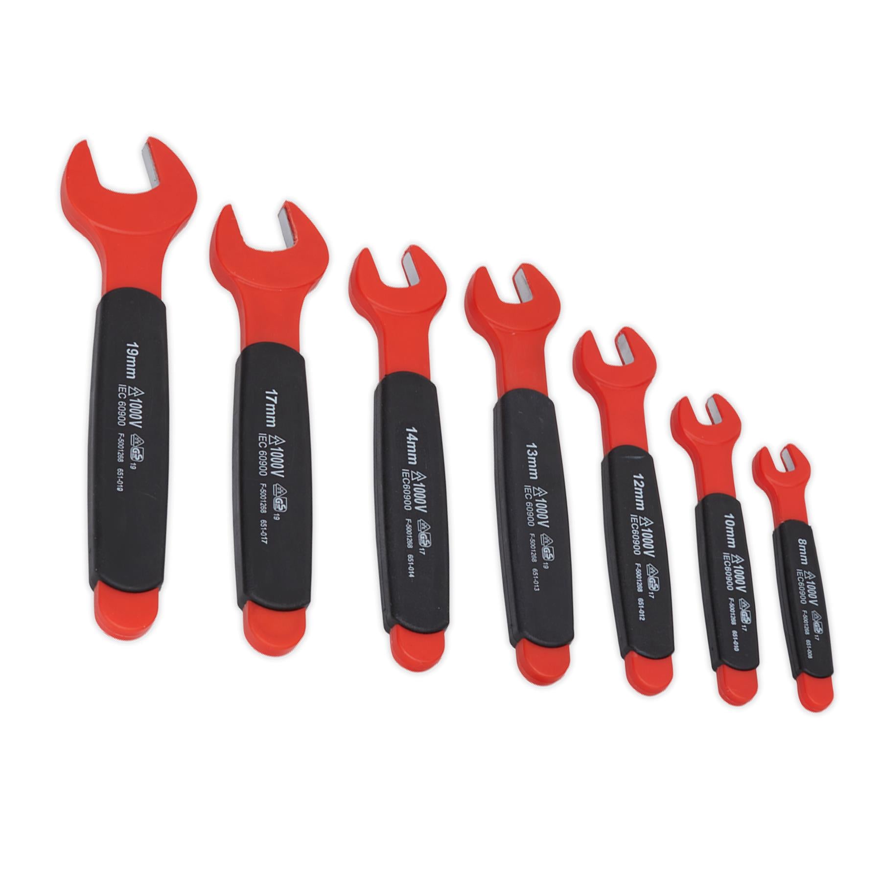 Sealey Insulated Open-End Spanner Set 7pc VDE Approved