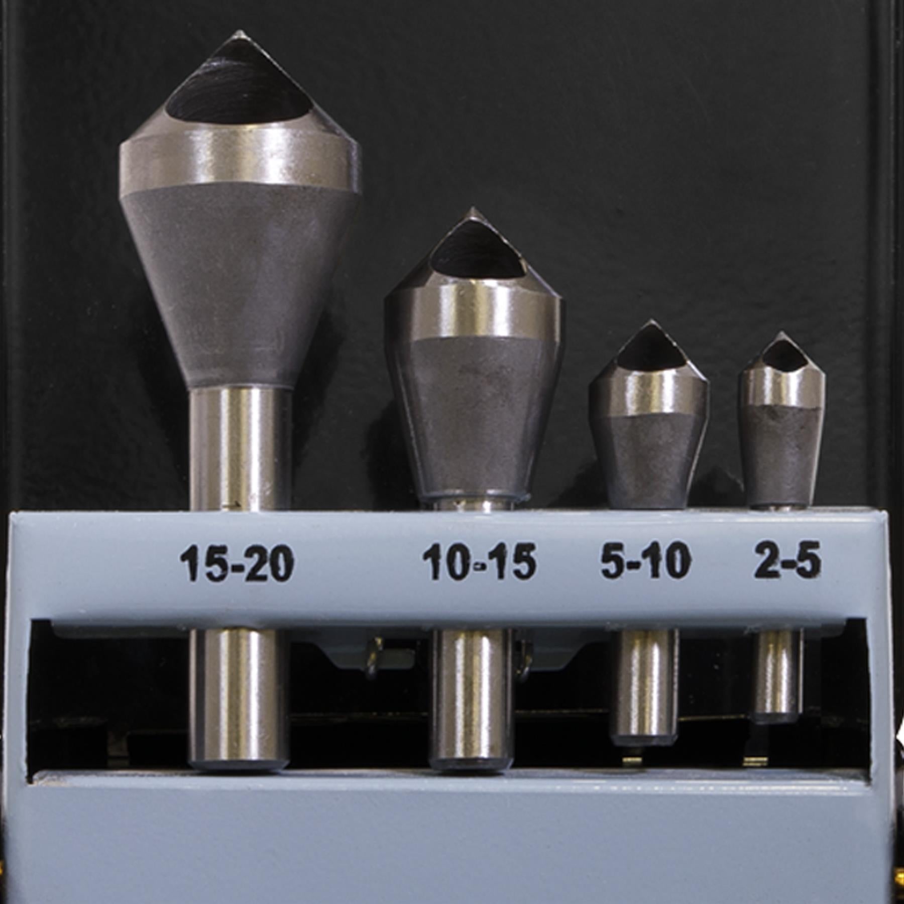Sealey Slotted Deburring Countersink Drill Bit Set 4pc 90°