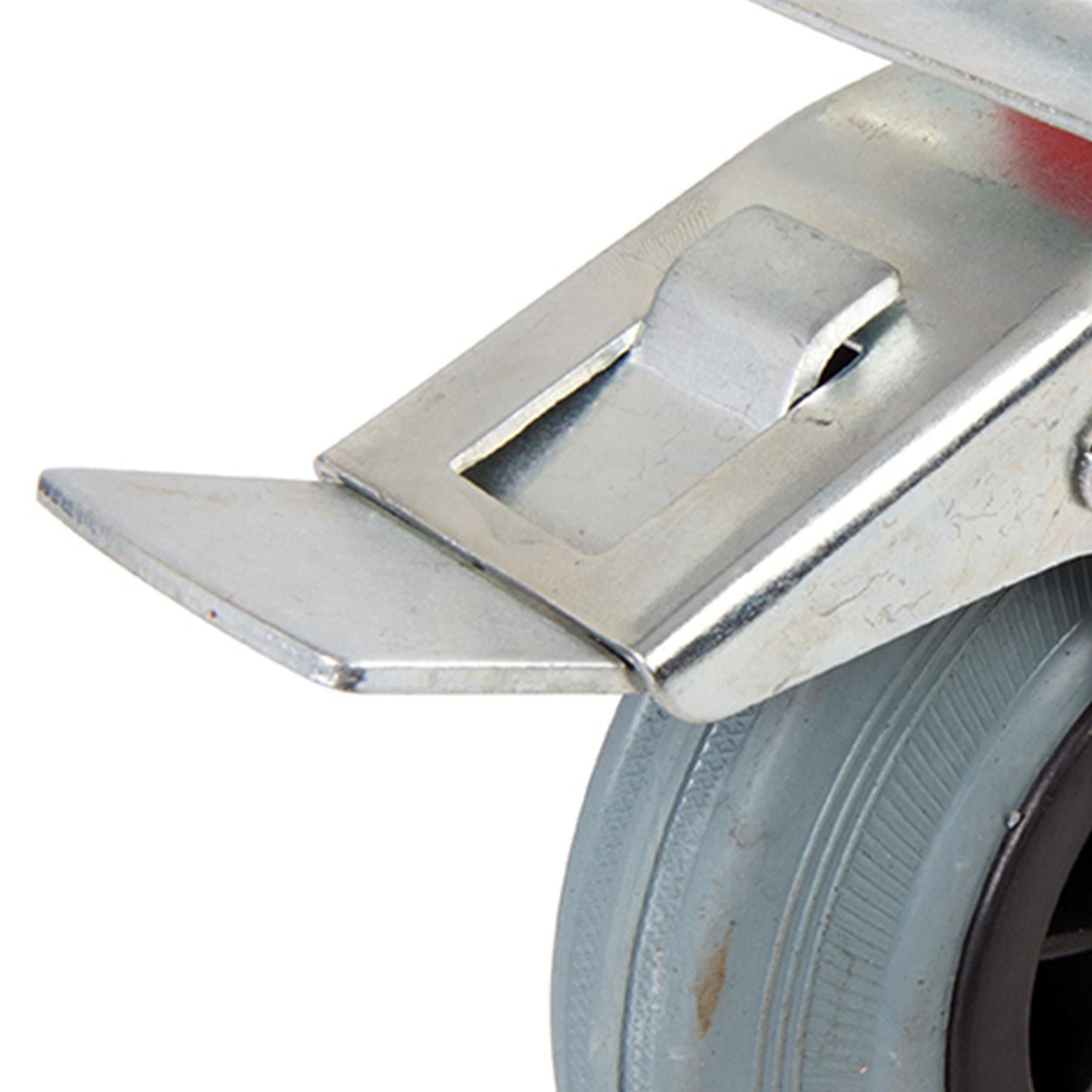 Heavy Duty 125mm Rubber Swivel Castor Wheels Trolley Caster Brake Cyan