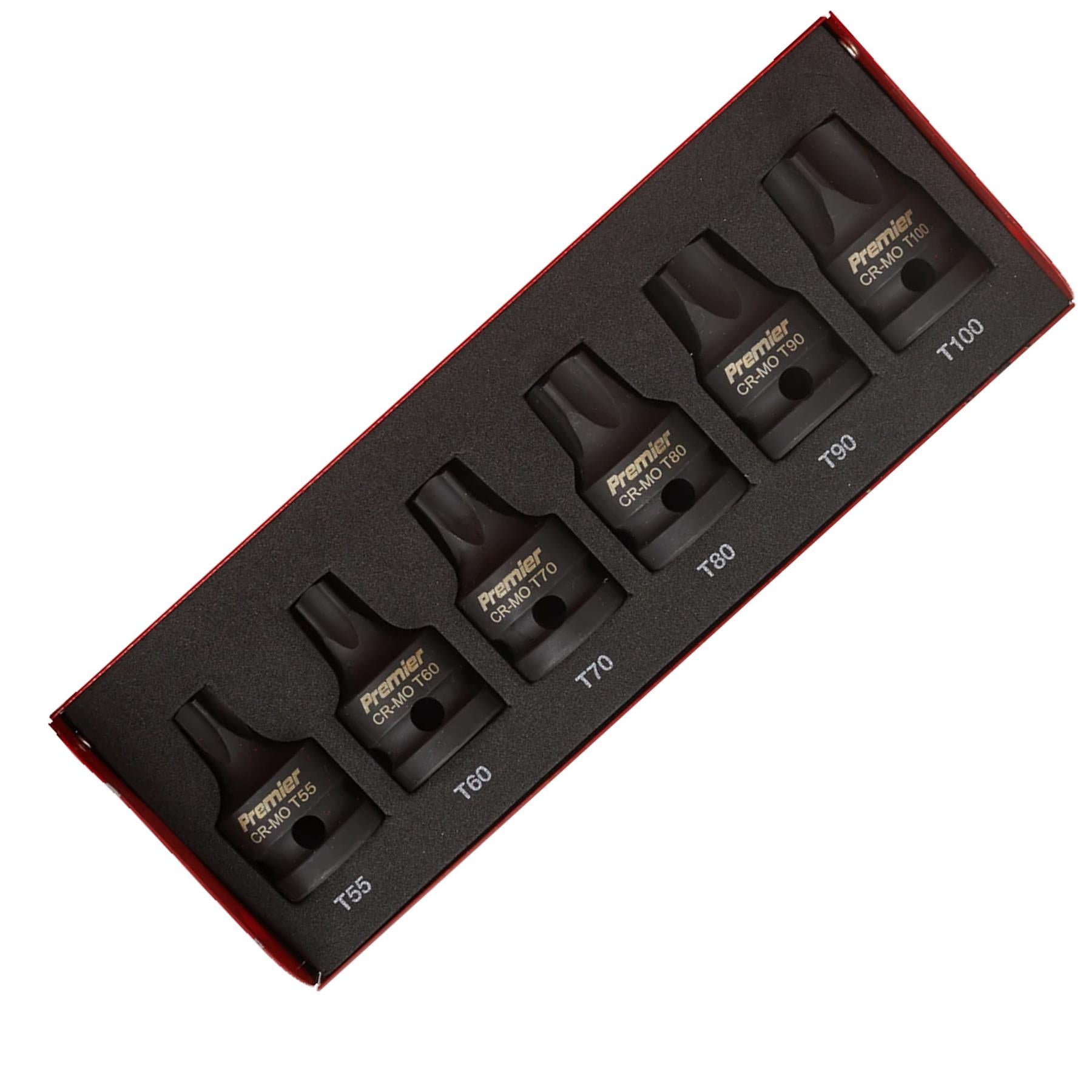 Sealey Impact TRX-Star* Socket Bit Set 6pc 1/2"Sq Drive