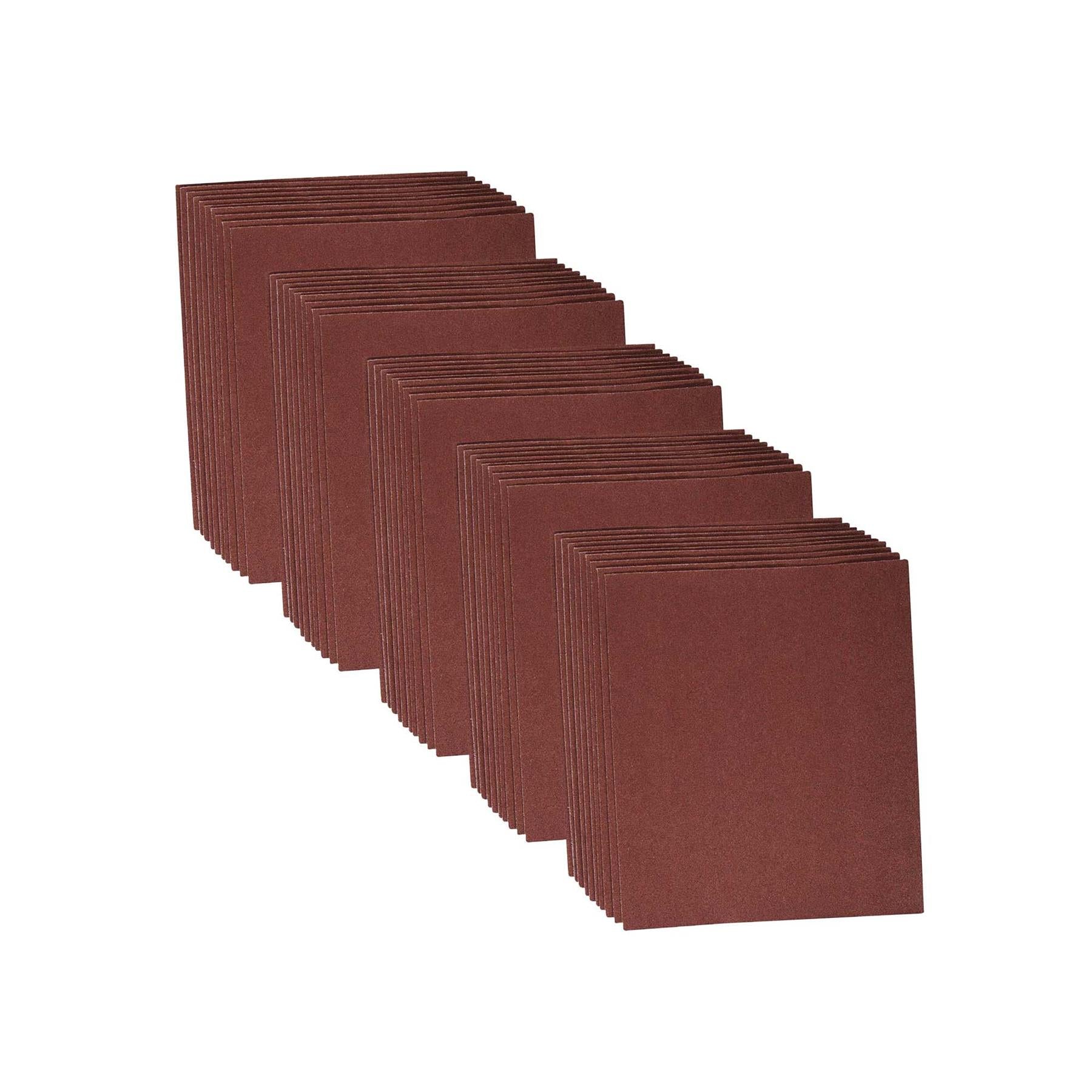 50 Pk Emery Cloth Hand Sanding Sheets 36 60 80 120 180 Grit Metal & Rust Removal