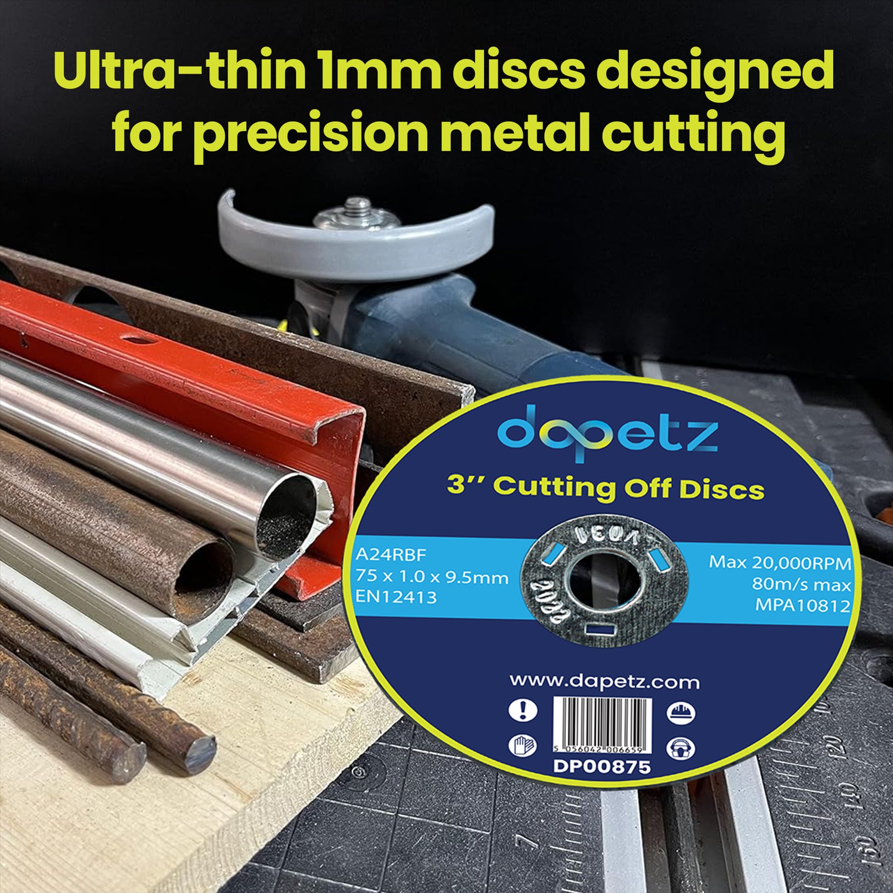 Stainless Steel Thin Metal Cutting Discs 75mm X 1mm For Angle Grinder Pack of 10