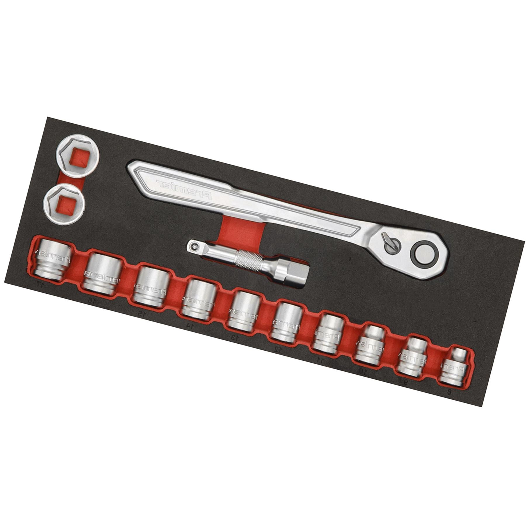 Sealey Low Profile Socket Set 14pc 3/8"Sq Drive Metric - Platinum