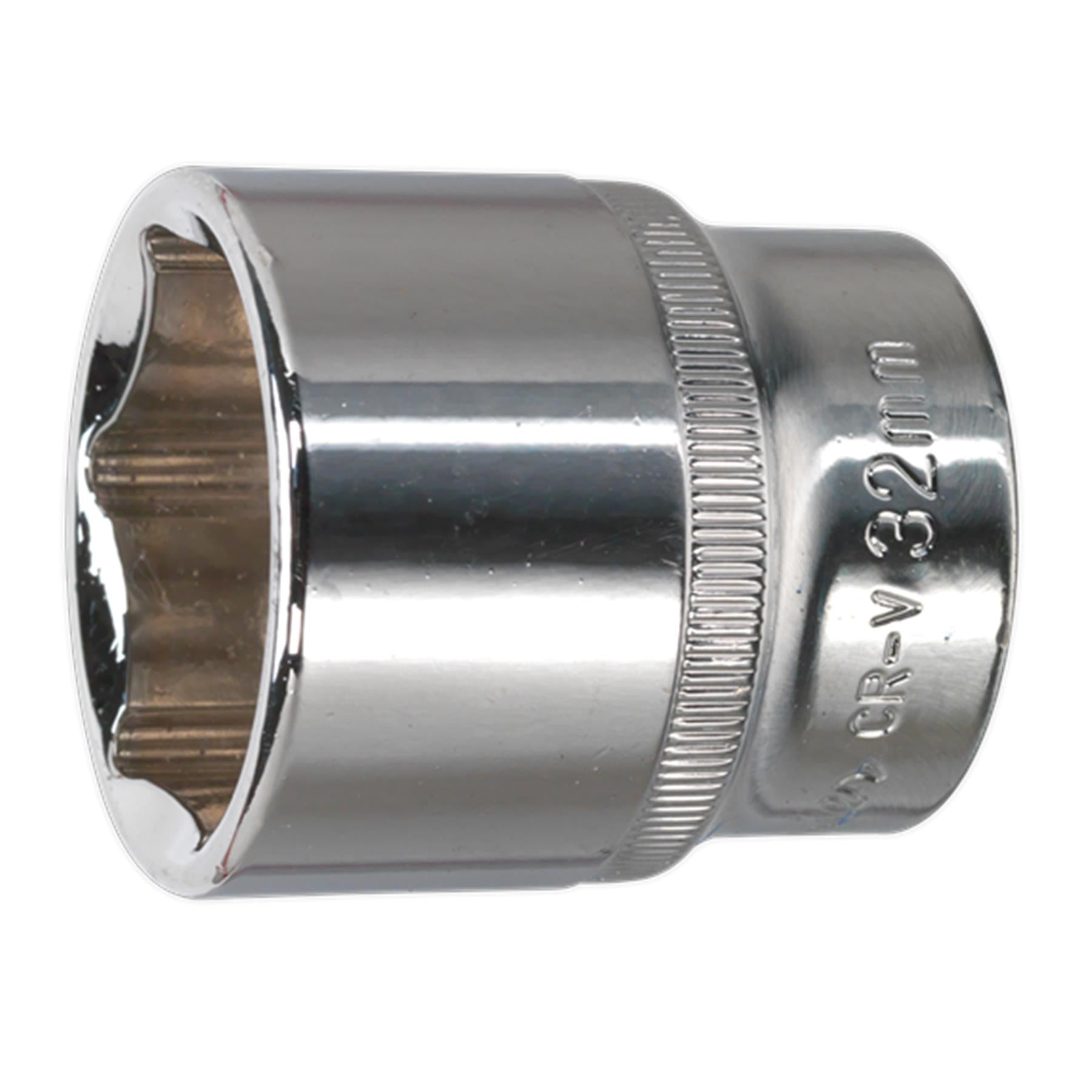 Sealey WallDrive Socket 32mm 1/2"Sq Drive Fully Polished