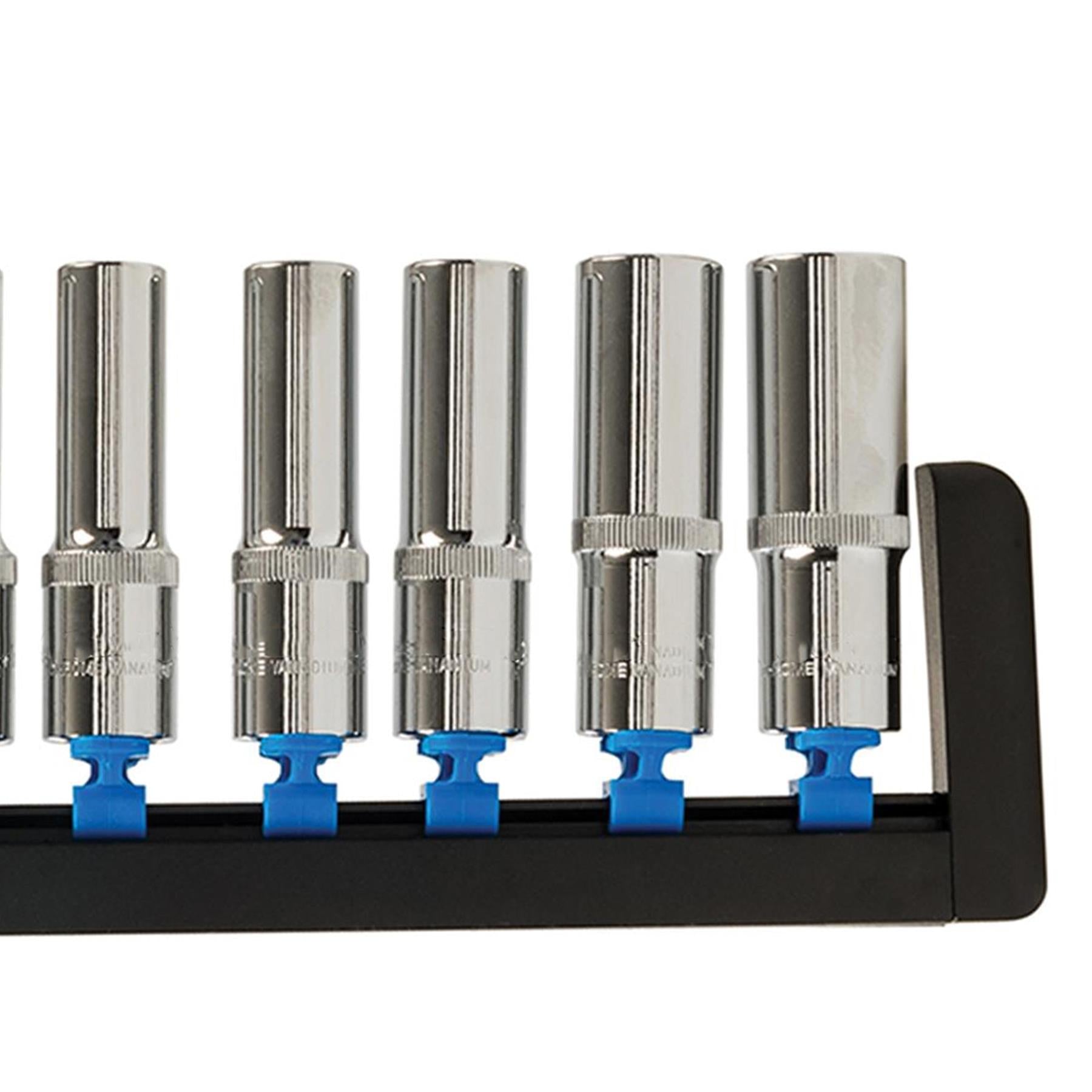 7 Pce 1/2" Deep Drive Metric Socket Set 10mm - 19mm Chrome Vanadium Heavy Duty
