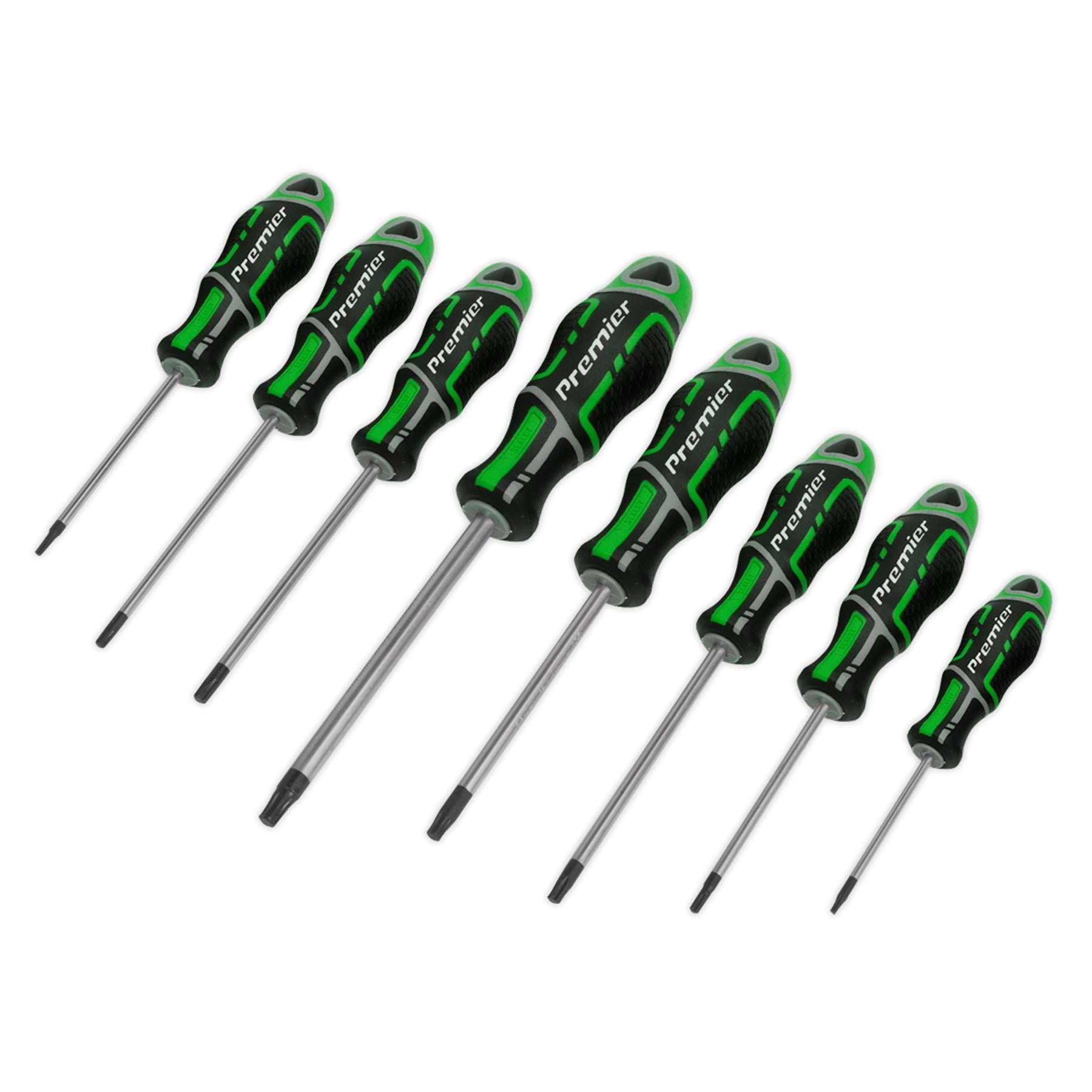 Sealey Screwdriver Set 8pc Security TRX-Star* GripMAX Hi-vis Green