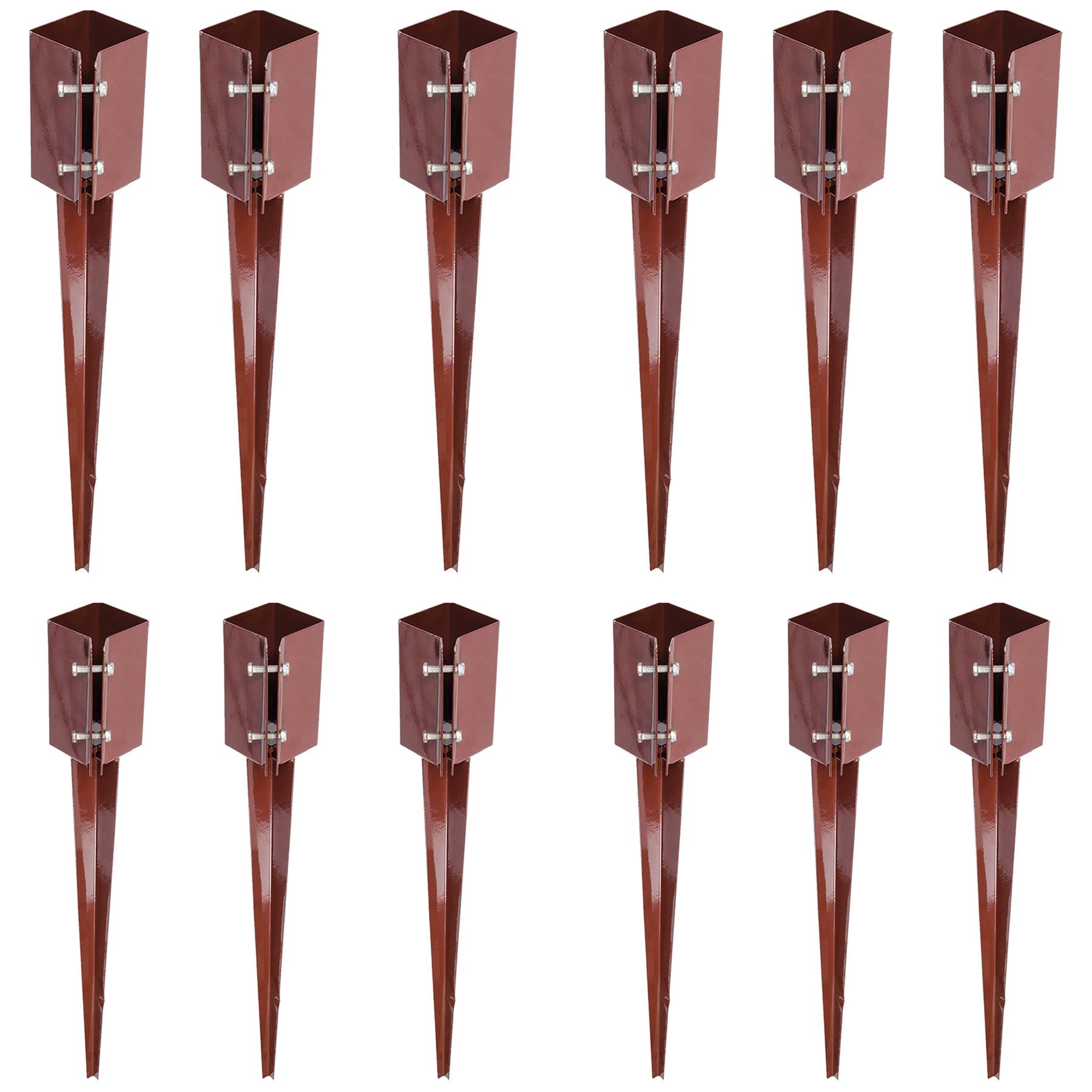 Fence Post Spike Support Holders Drive Down 750mm 3" 75 mm Like Metpost Holder 12PC
