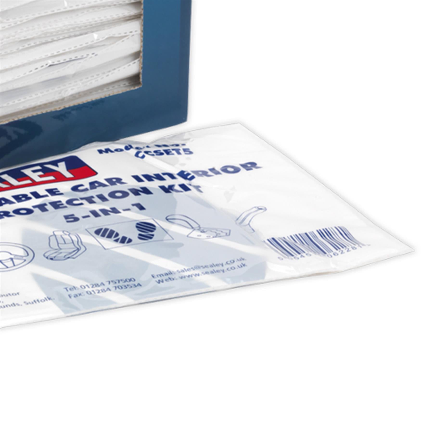 Sealey 5 in 1 Disposable Car Interior Protection Kit 50 Sets Seat Cover