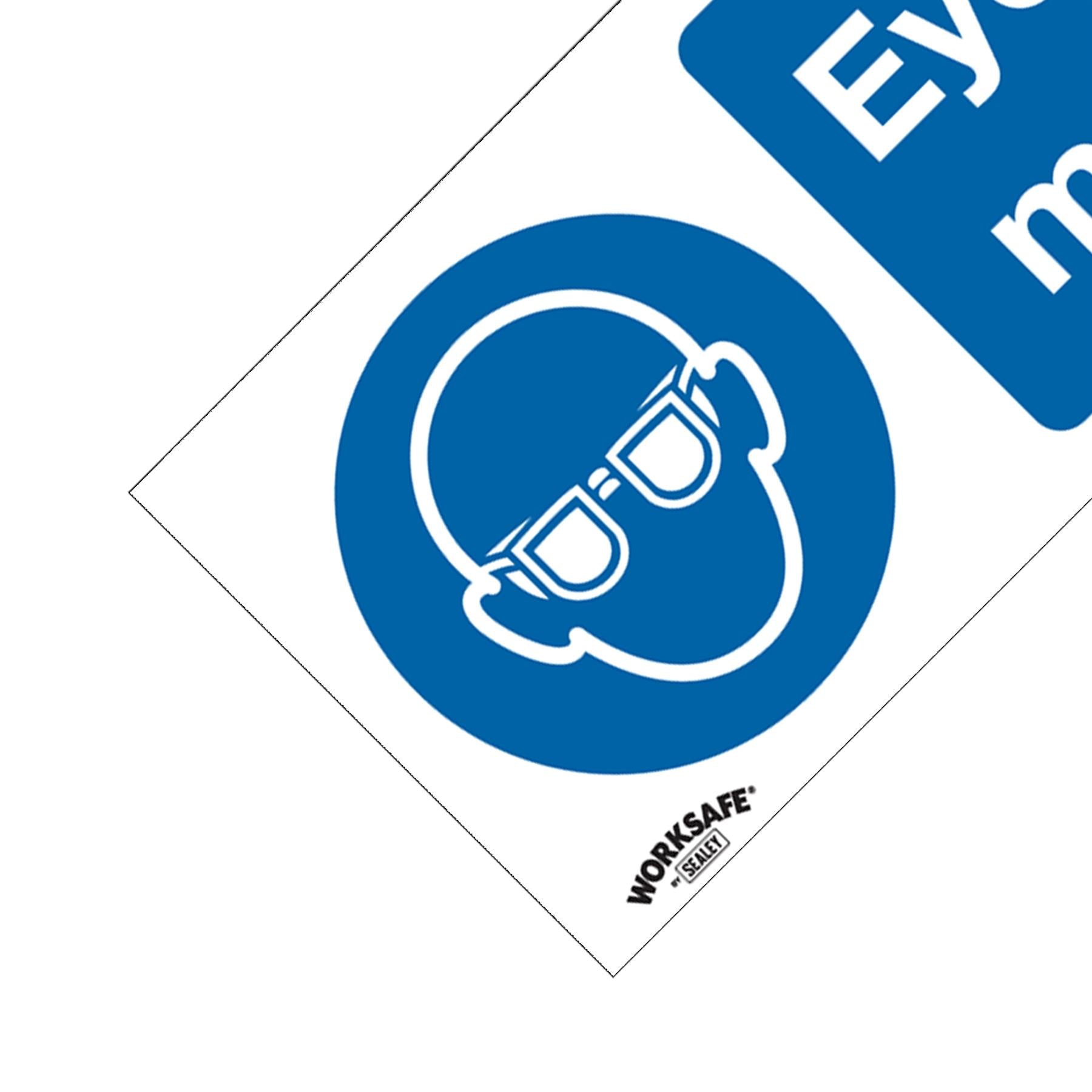 Mandatory Safety Sign - Eye Protection Must Be Worn - Rigid Plastic