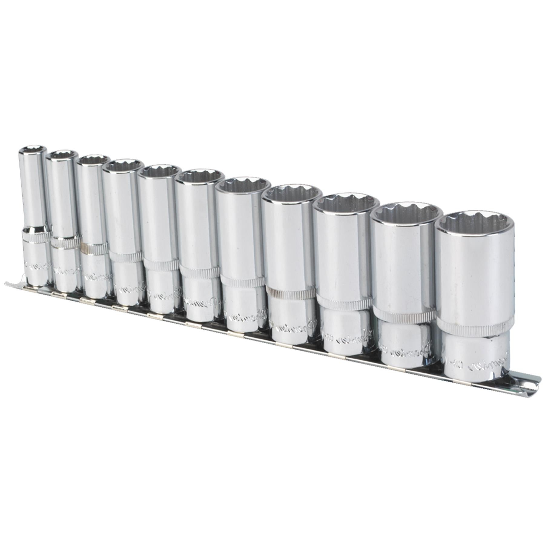 Sealey Socket Set 11pc 3/8"Sq Drive 12pt Deep WallDrive Imperial